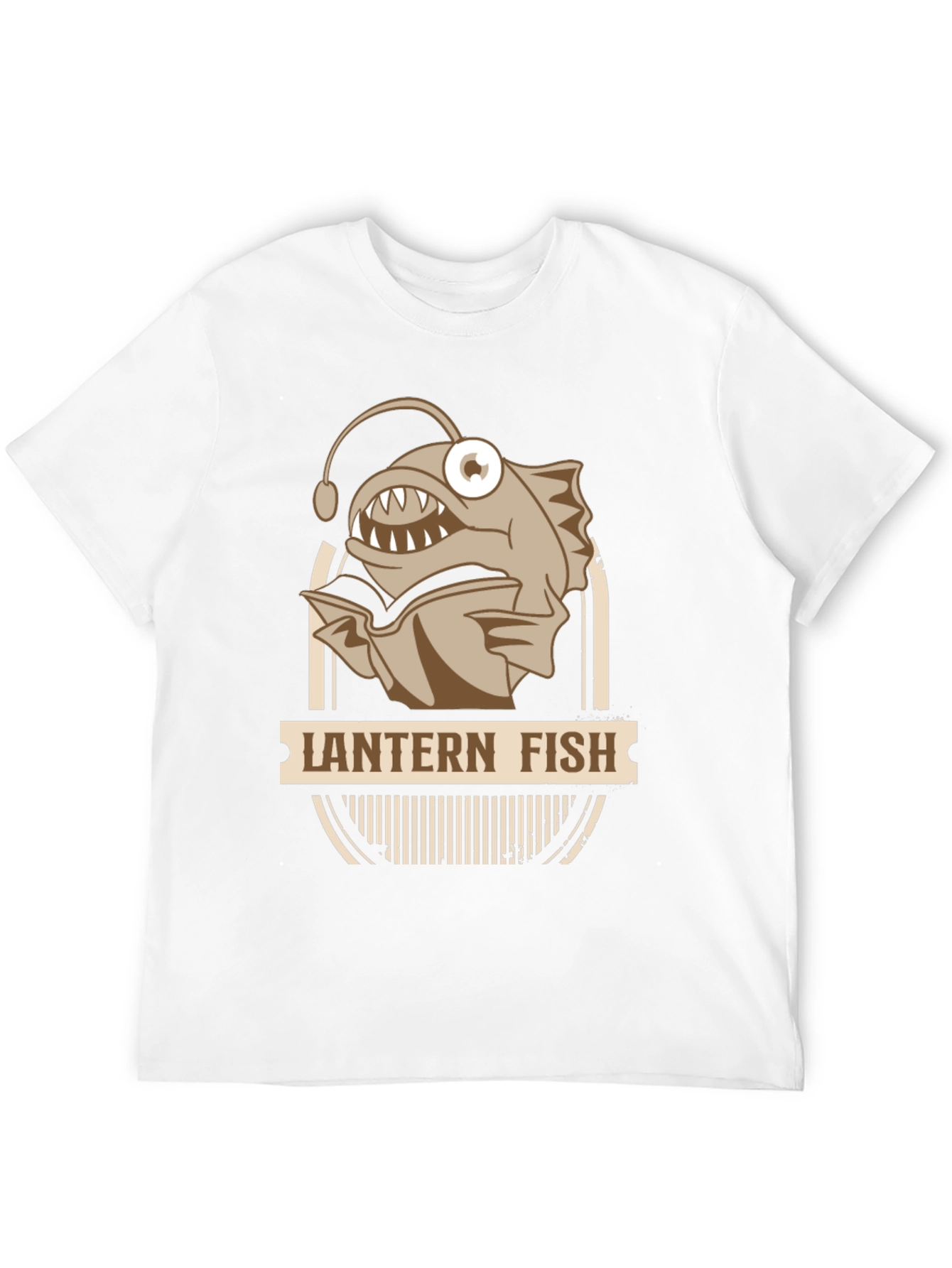 Black Lantern Fish Reading Book T-Shirt view 12