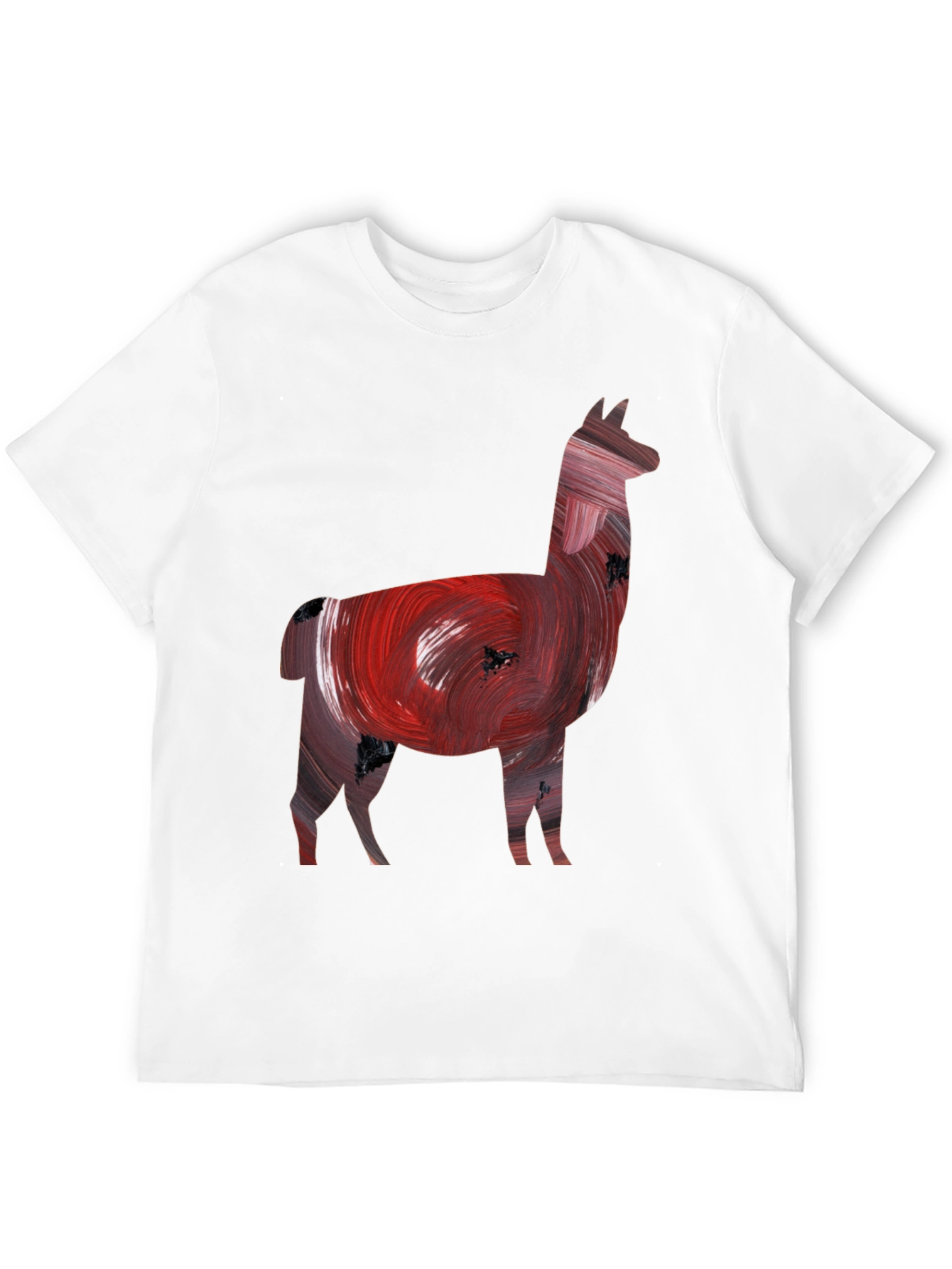 Black Llama Art Print Black Tee view 12