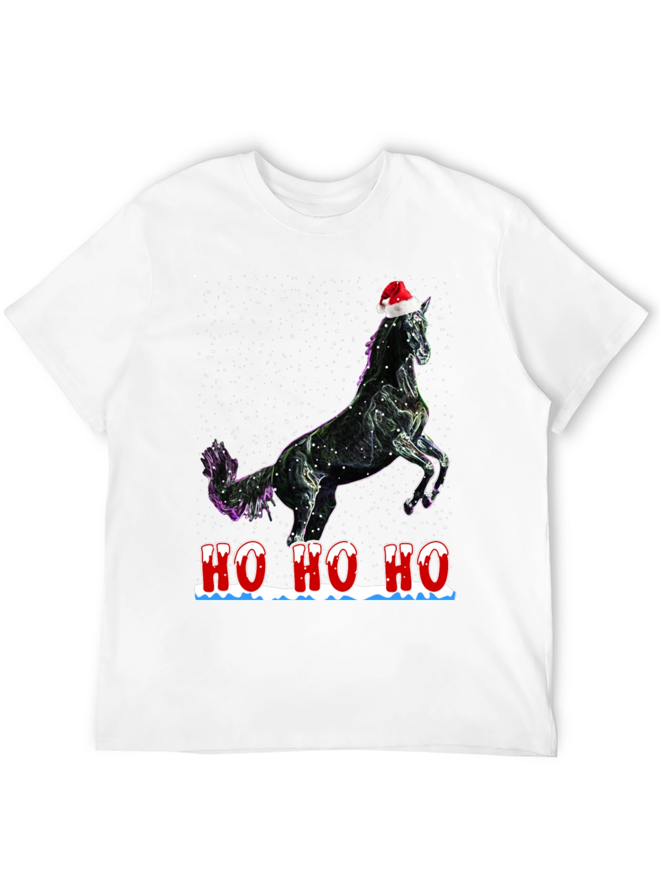 Black Festive Horse T-Shirt - Holiday Cheer view 12