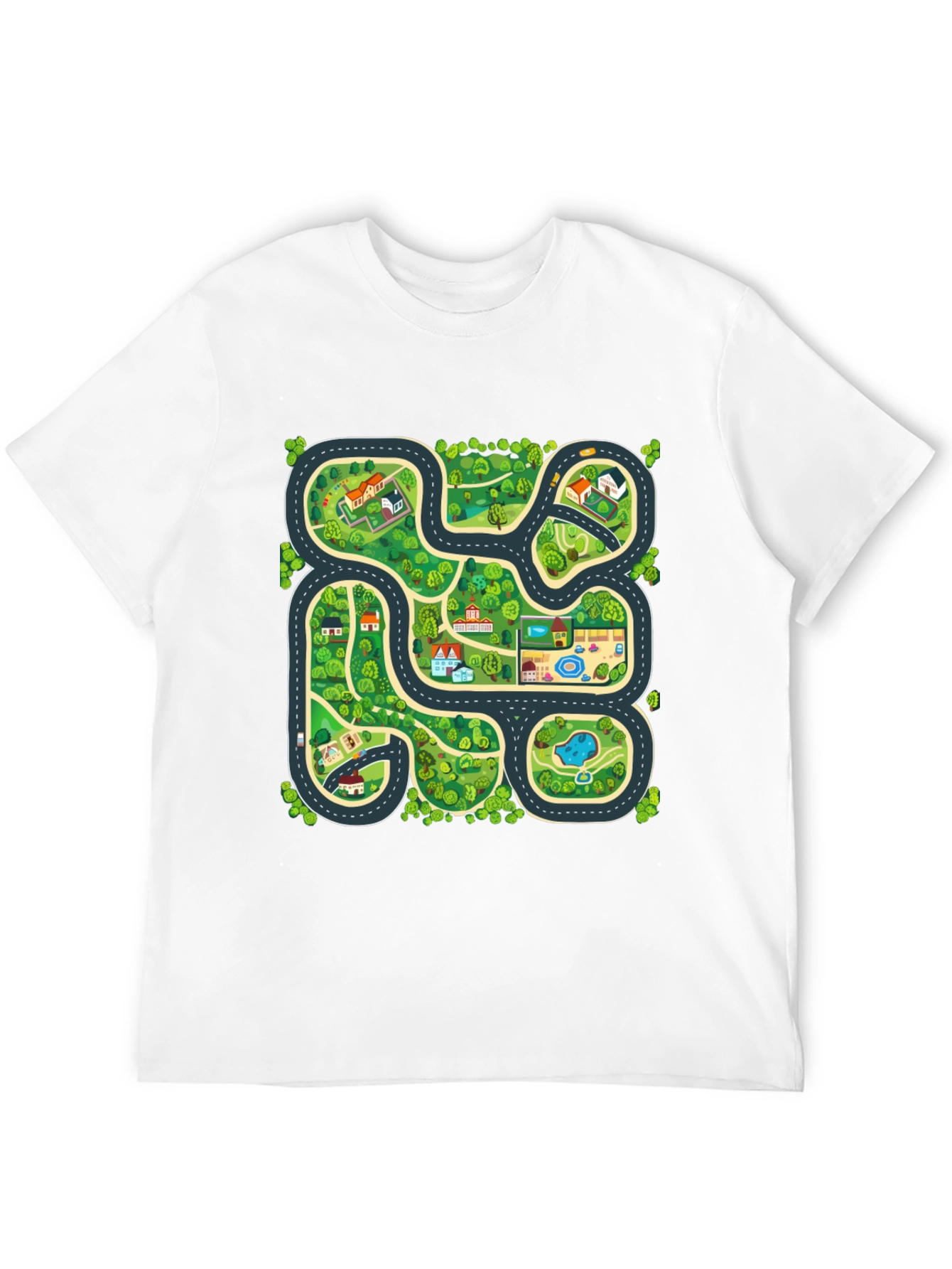 Black City Map Graphic T-Shirt - Playful Design, Soft Cotton view 12