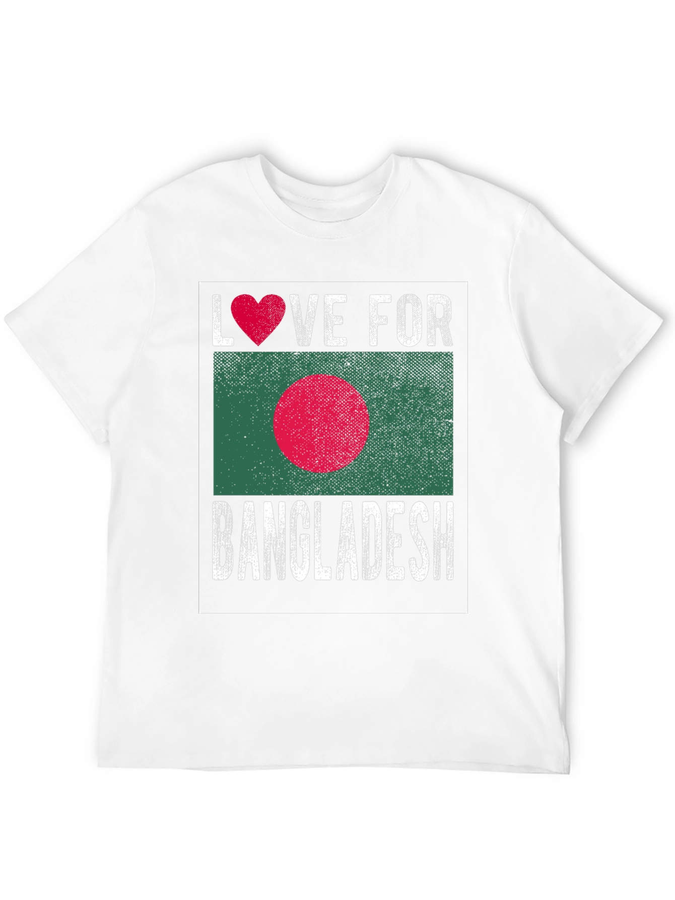 Black Love for Bangladesh T-Shirt - Heart Flag Design view 12