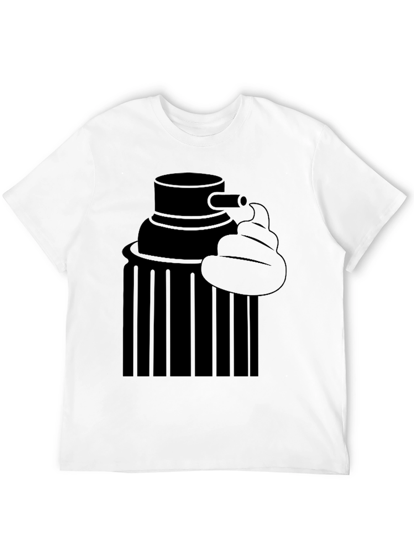 Black Toilet Humor Tee - Graphic Print Black T-Shirt view 12