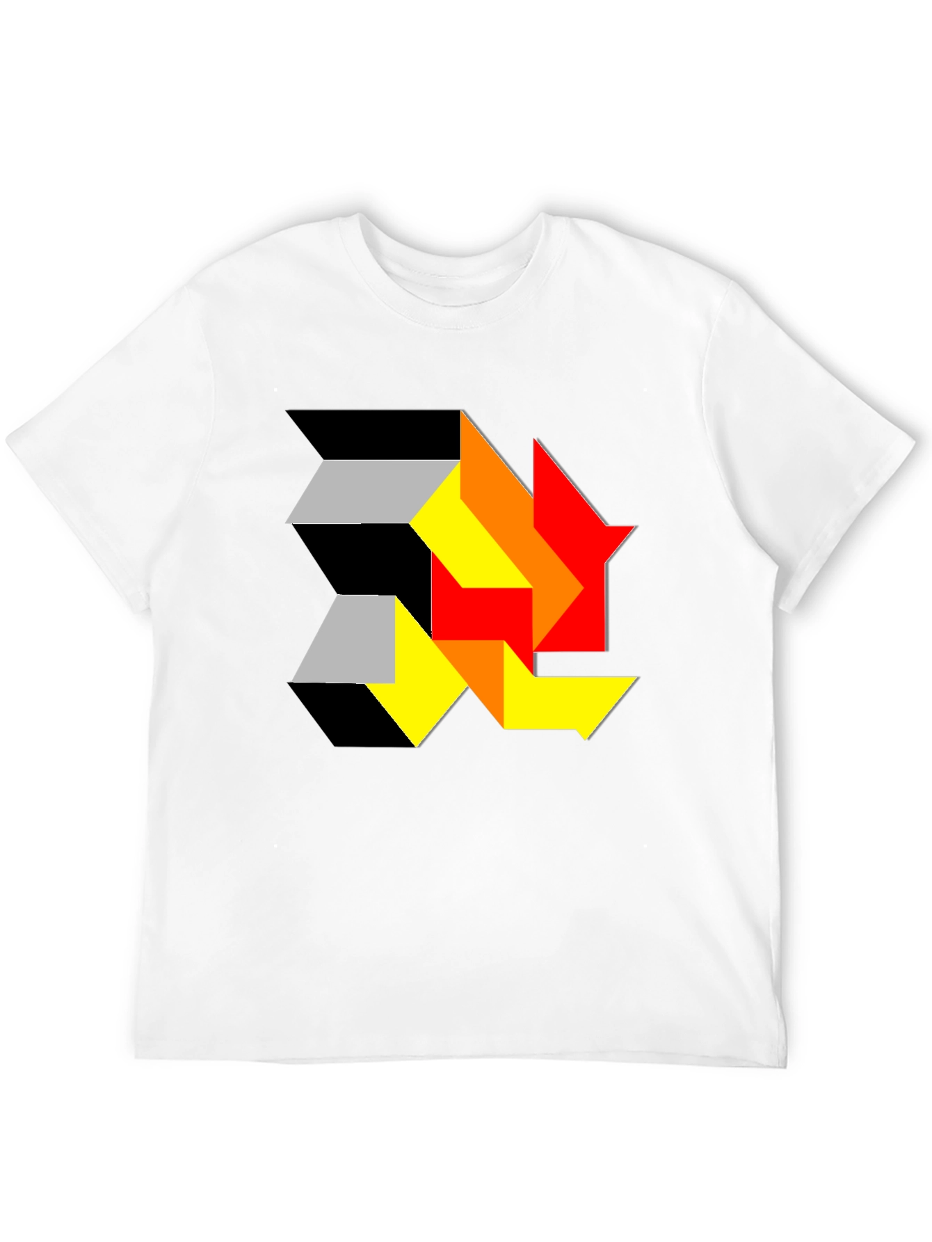 Black Abstract Geometric T-Shirt - Modern Art Design view 12