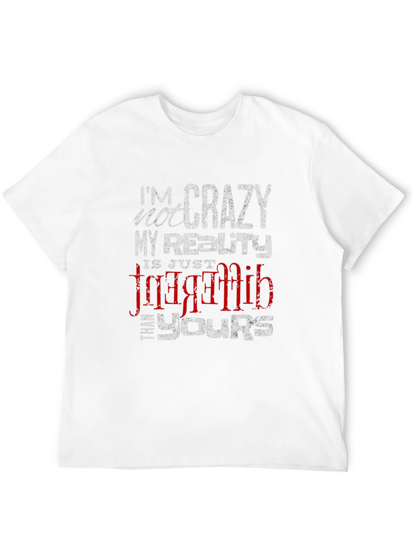 Black Crazy Reality Graphic Tee - Black Cotton Blend T-Shirt view 12