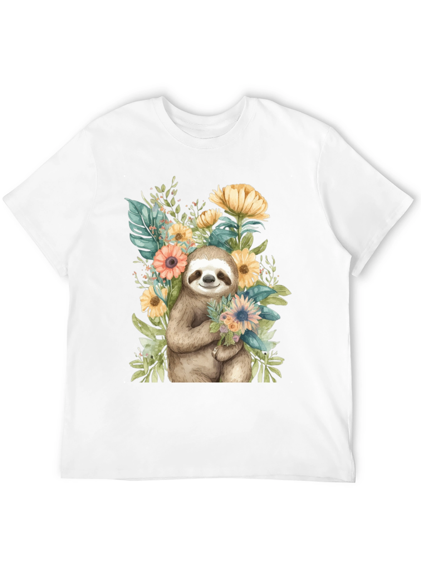 Black Sloth & Floral Graphic Tee view 12