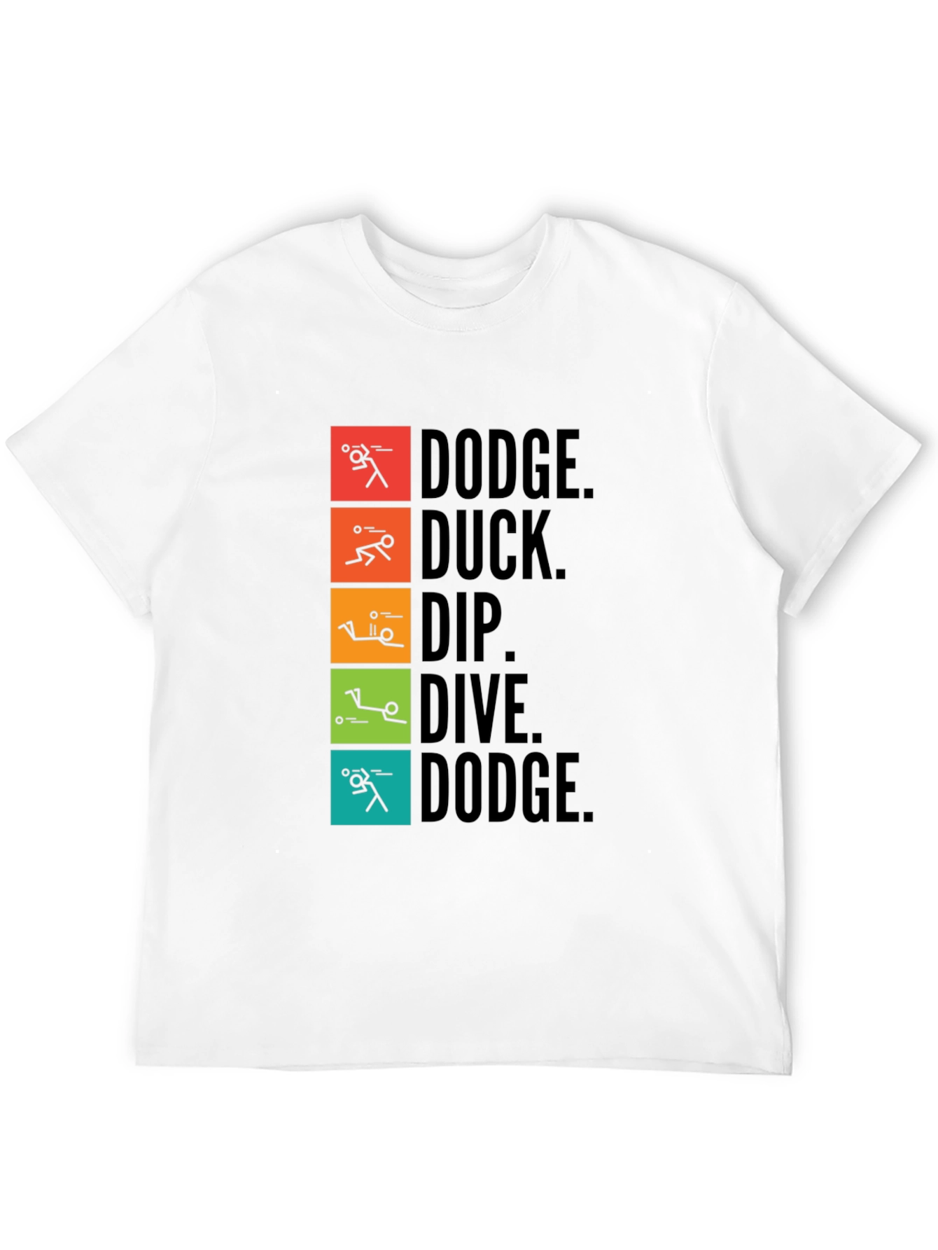 Black Dodgeball Stick Figure Graphic Tee view 12