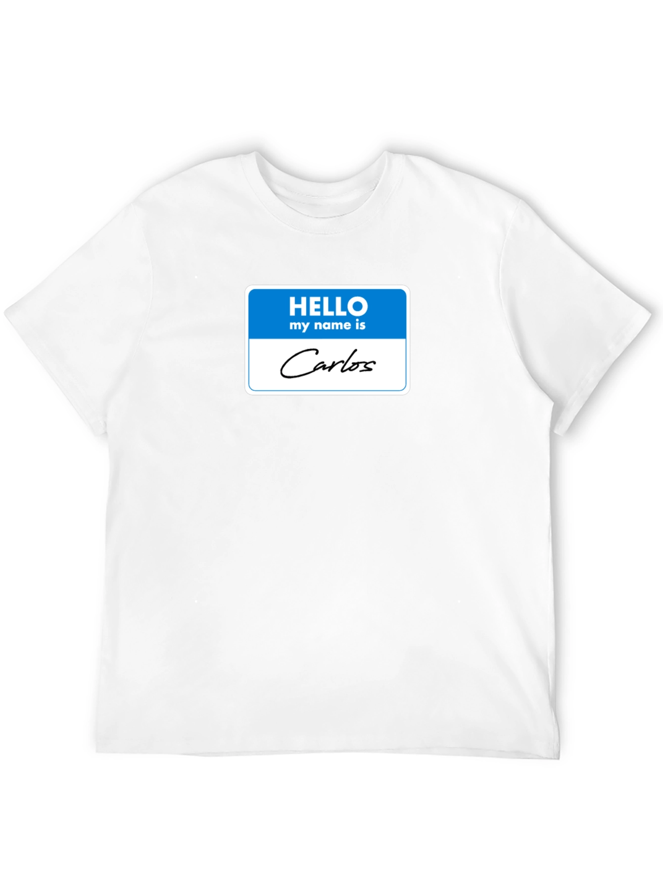 Black Hello My Name Is Carlos T-Shirt view 12