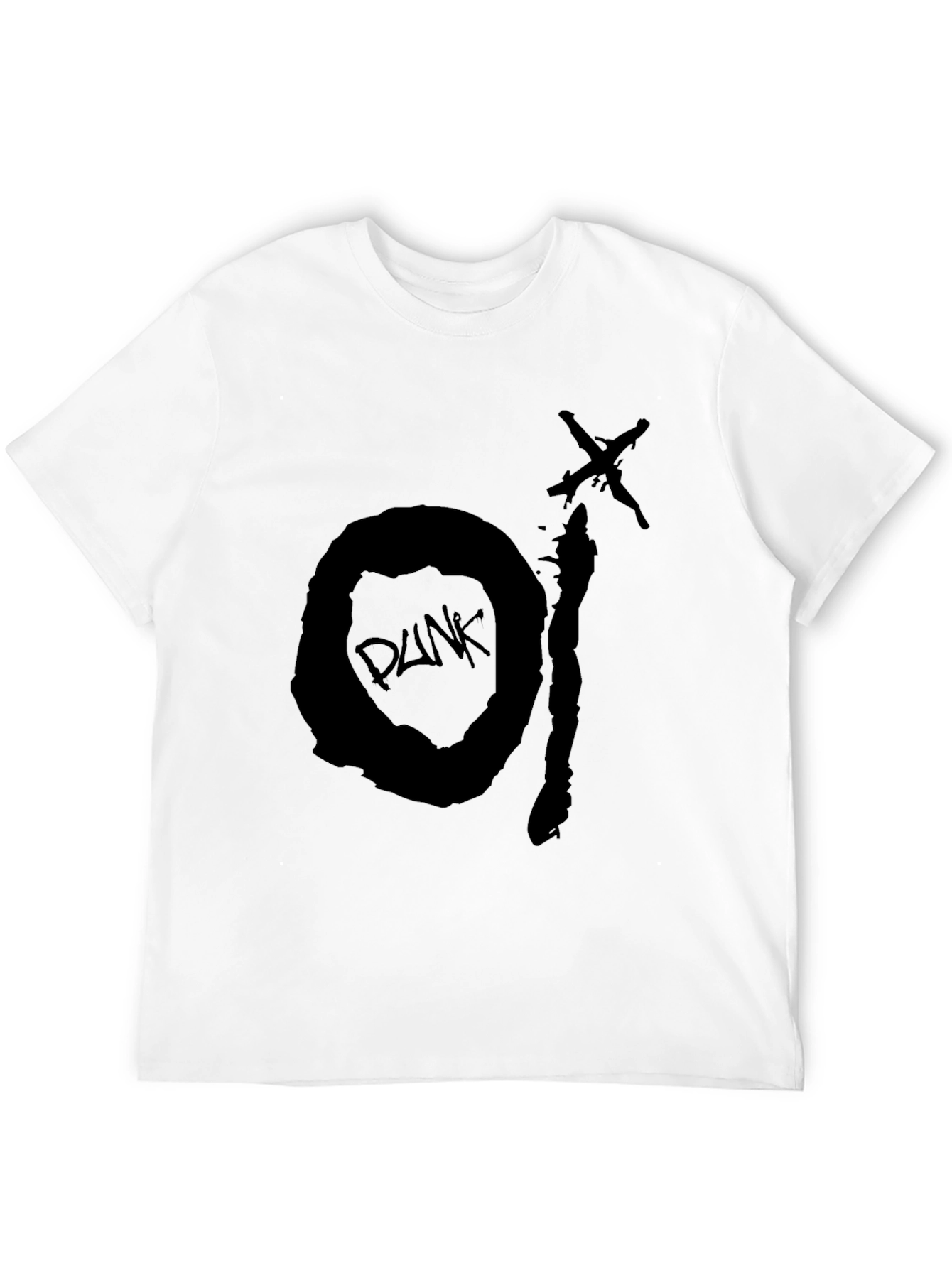 Black Punk Graphic Tee - Distressed Design - 12