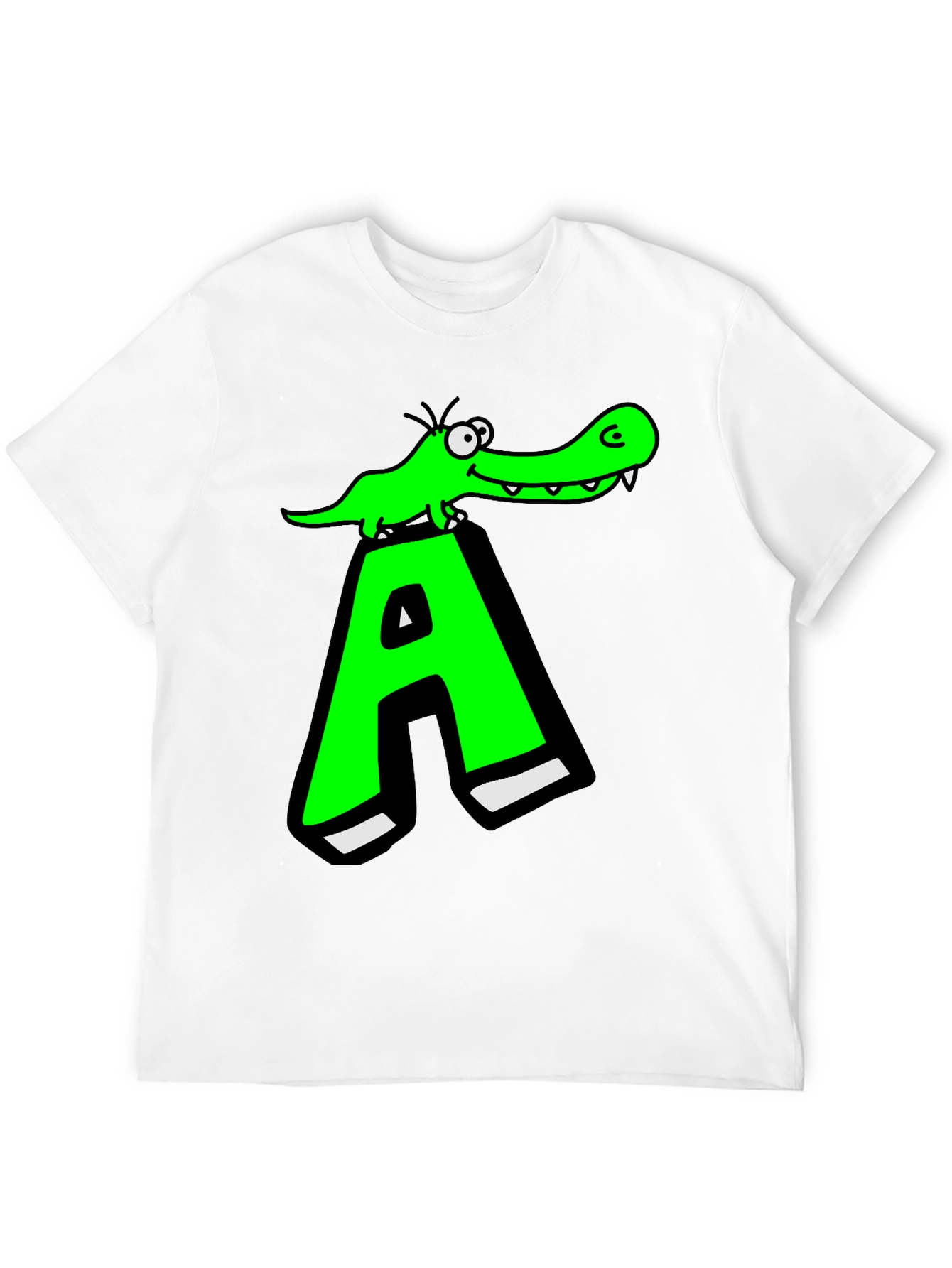 Black Funny Alligator 'A' Graphic T-Shirt view 12