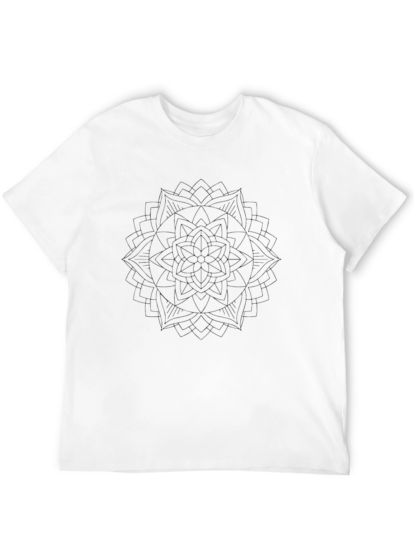 Black Black Mandala Graphic Tee - Modern Minimalist Design view 12