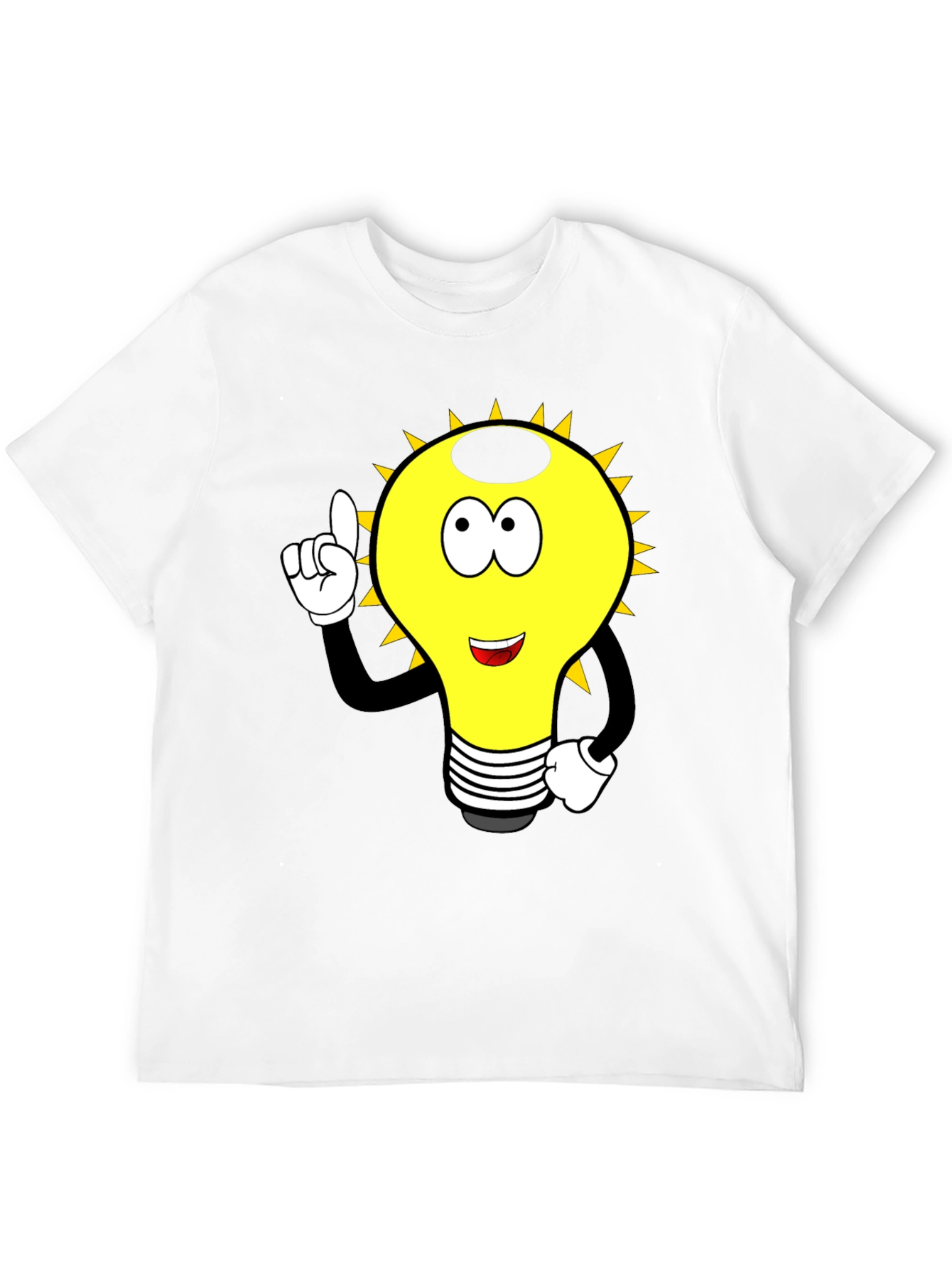 Black Cartoon Light Bulb Graphic Tee - Black view 12