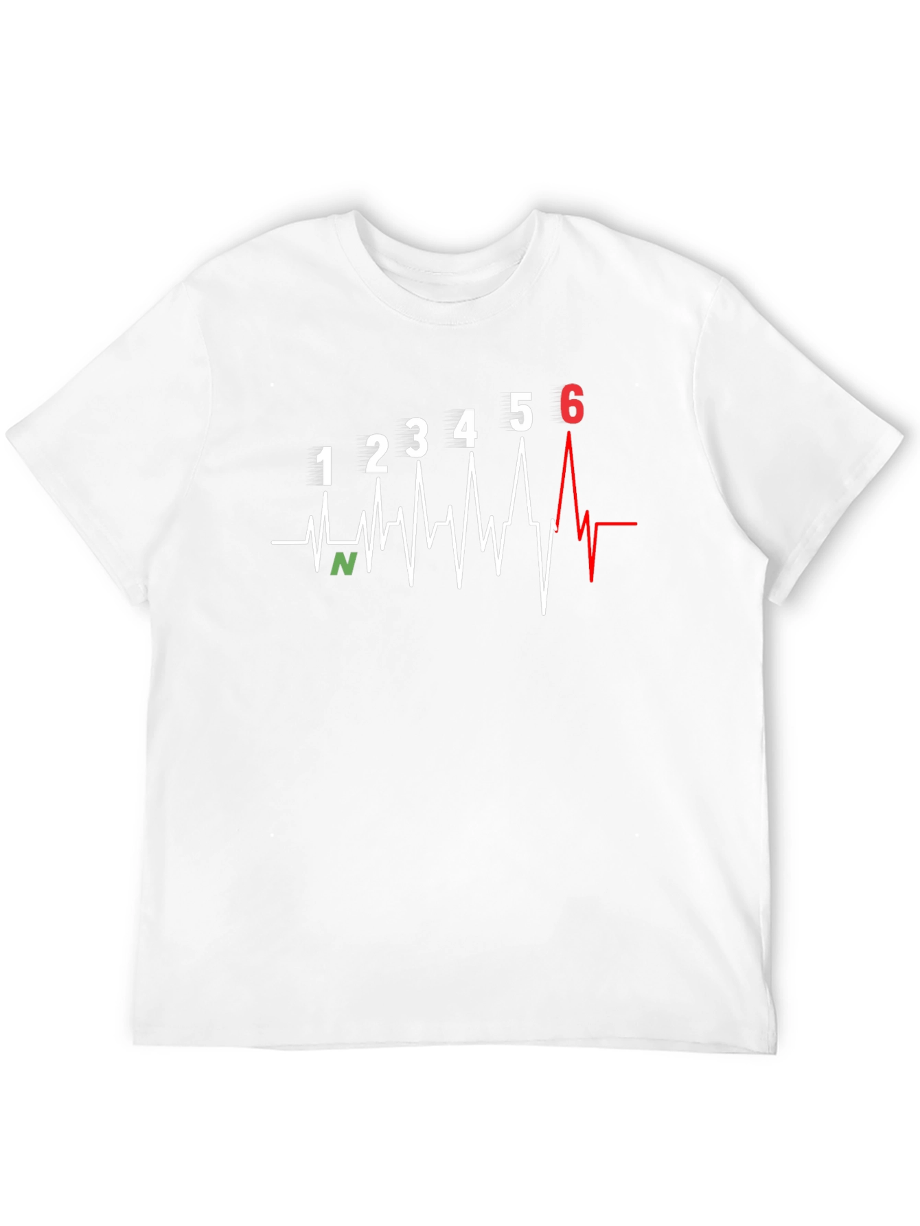 Black Motorcycle Gear Shift Heartbeat T-Shirt view 12