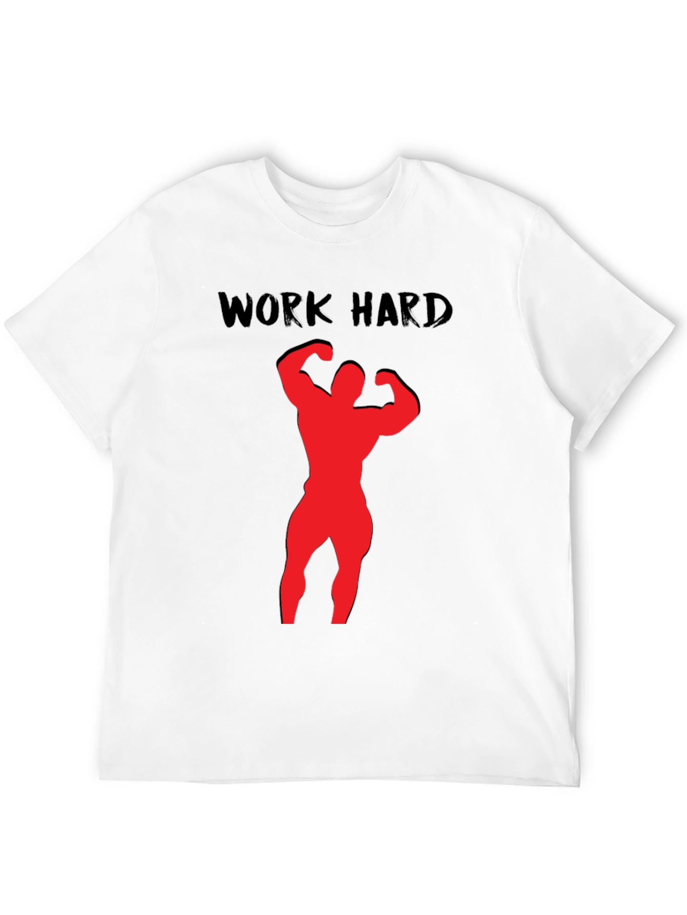Black Work Hard Bodybuilding Black T-Shirt view 12