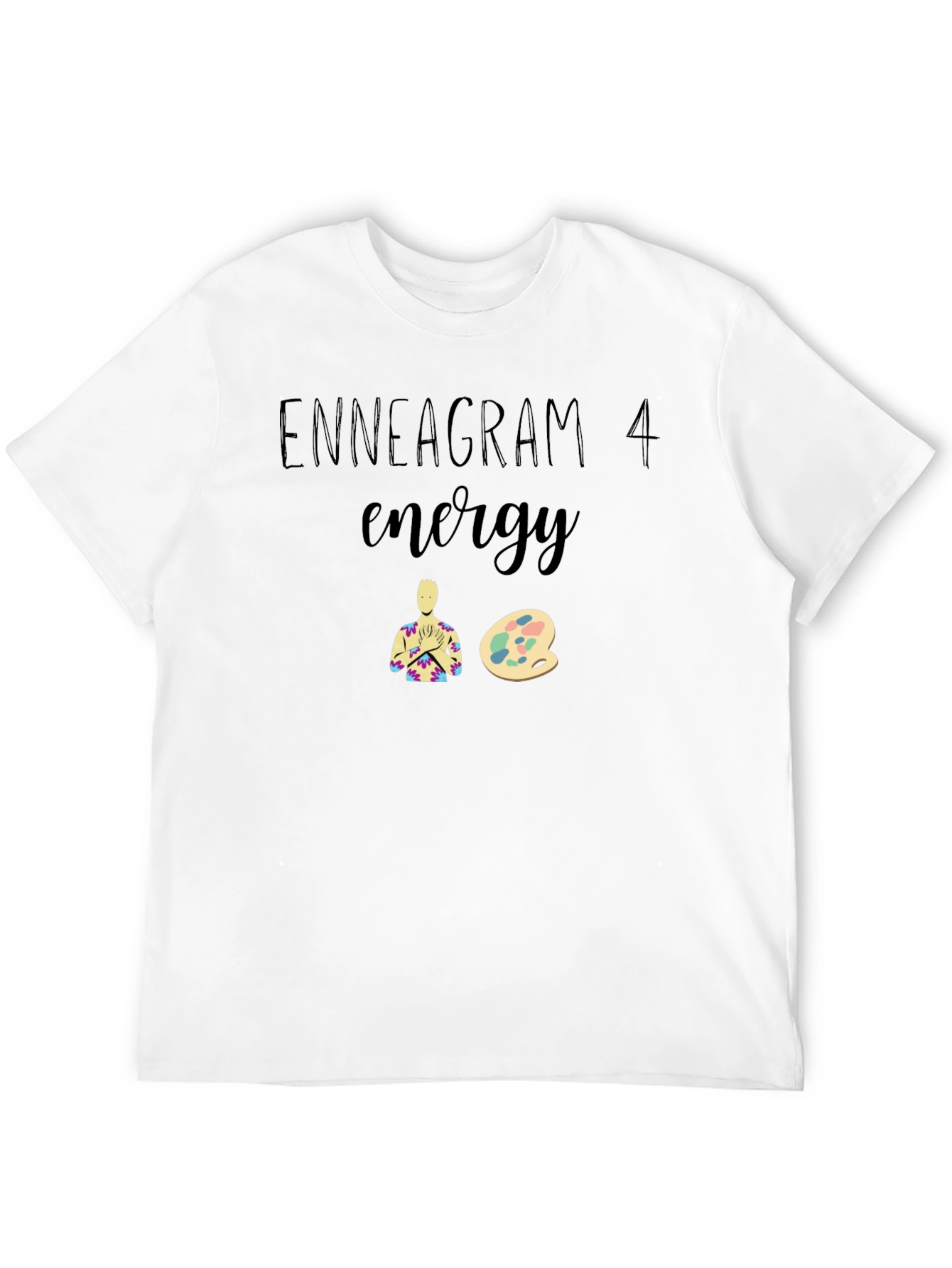 Black Enneagram 4 Energy Graphic Tee - Black Cotton Blend view 12