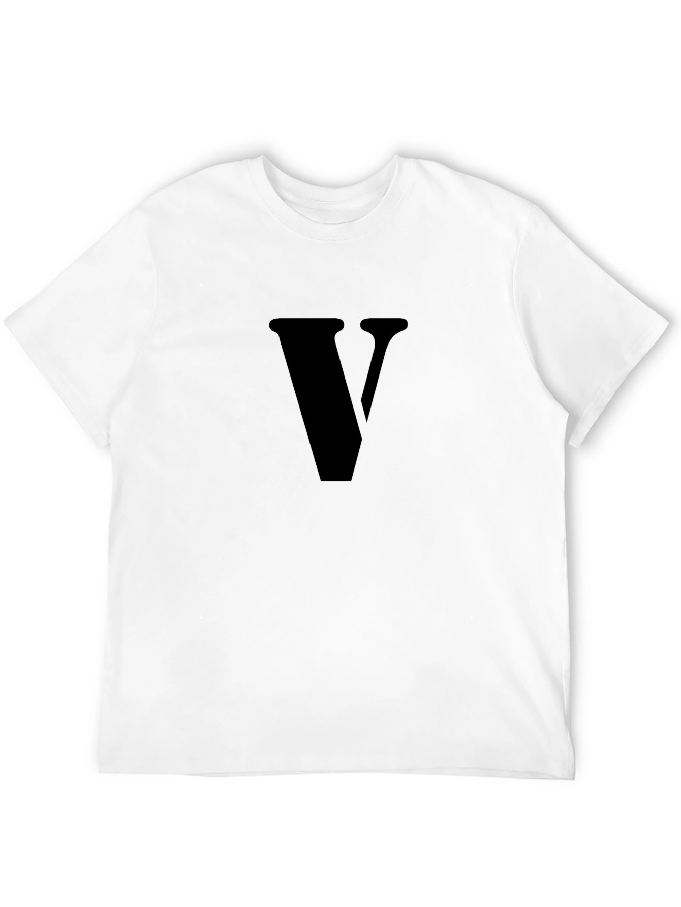 Black Men's Black T-Shirt with "V" Design view 12