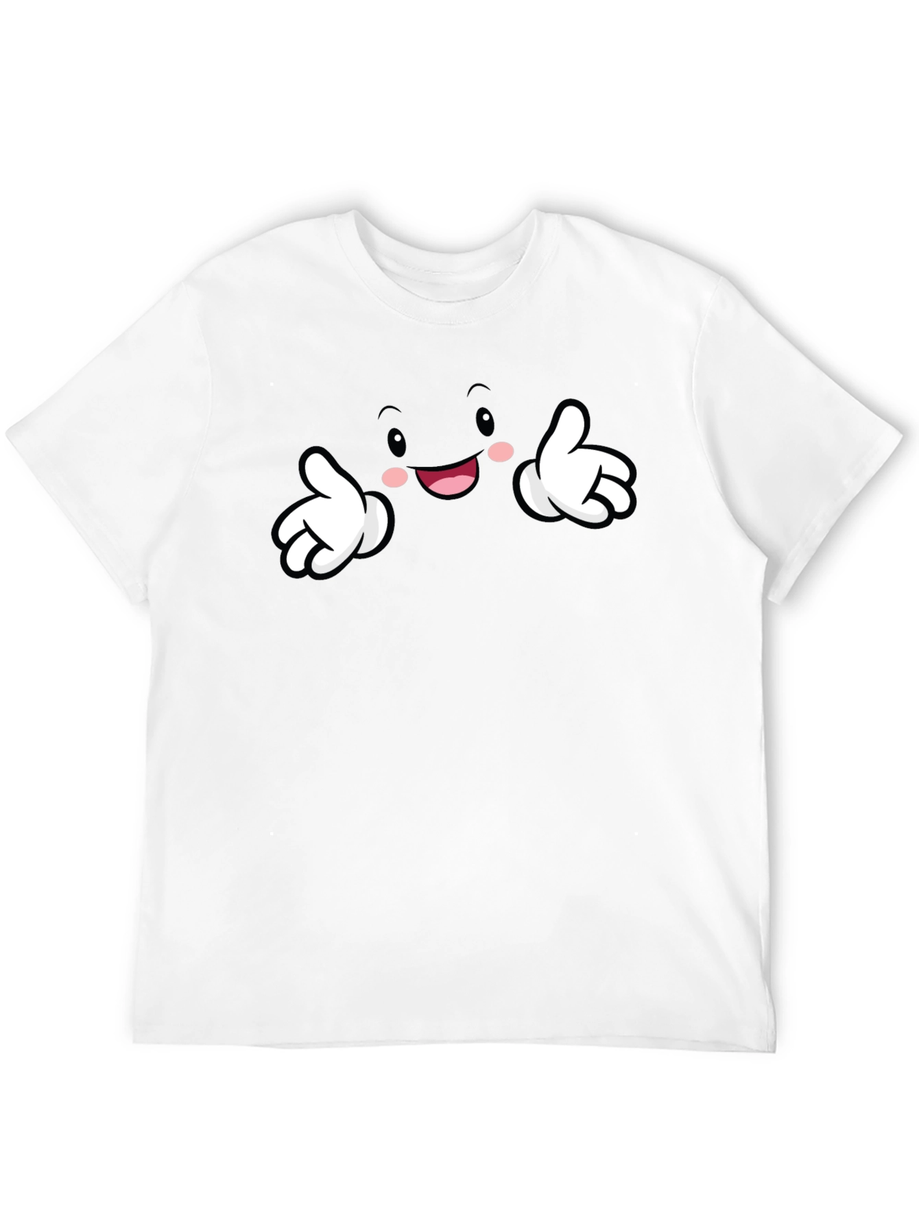 Black Funny Cartoon Face Black T-Shirt view 12