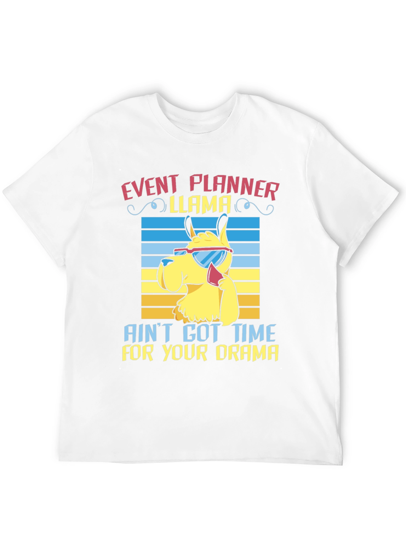 Black Event Planner Llama T-Shirt view 12