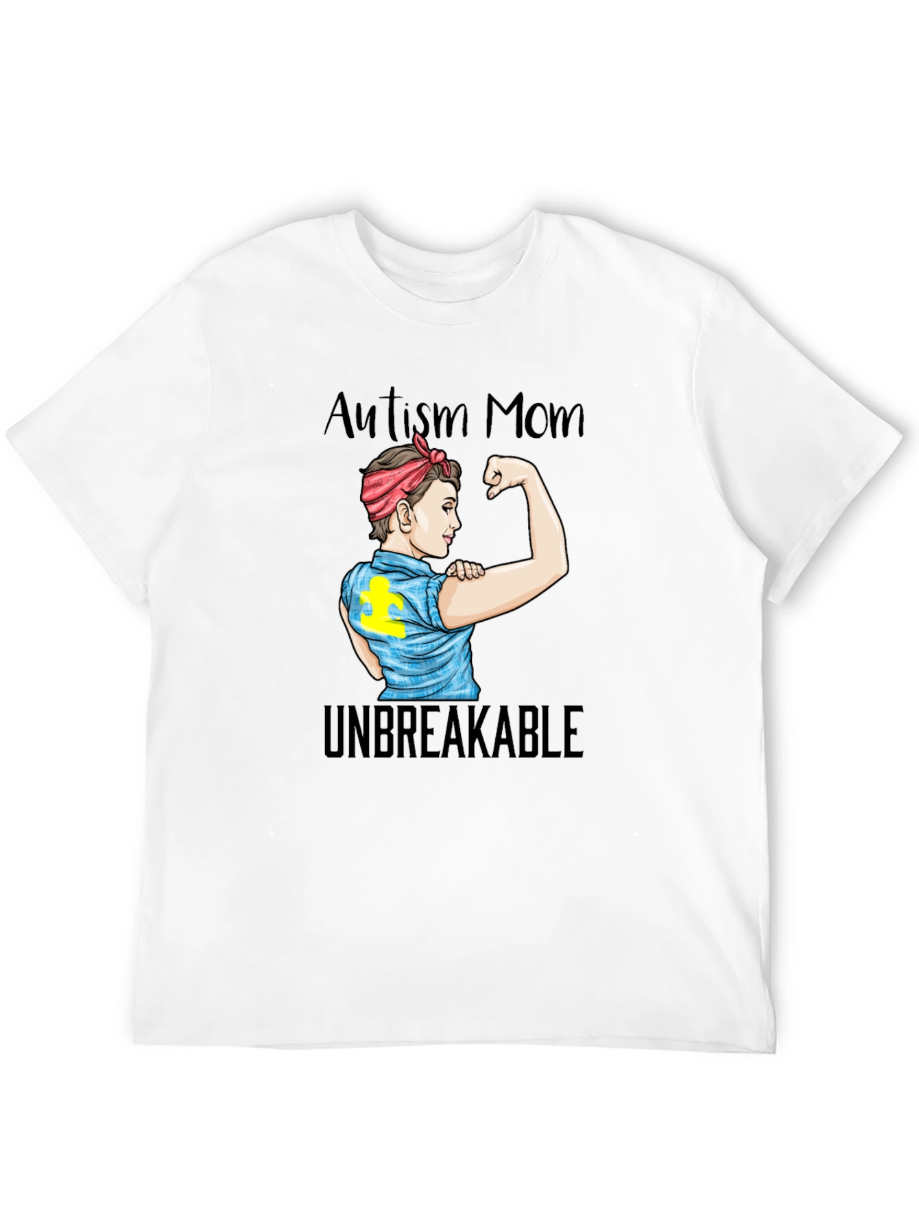 Black Autism Mom Unbreakable Graphic T-Shirt view 12