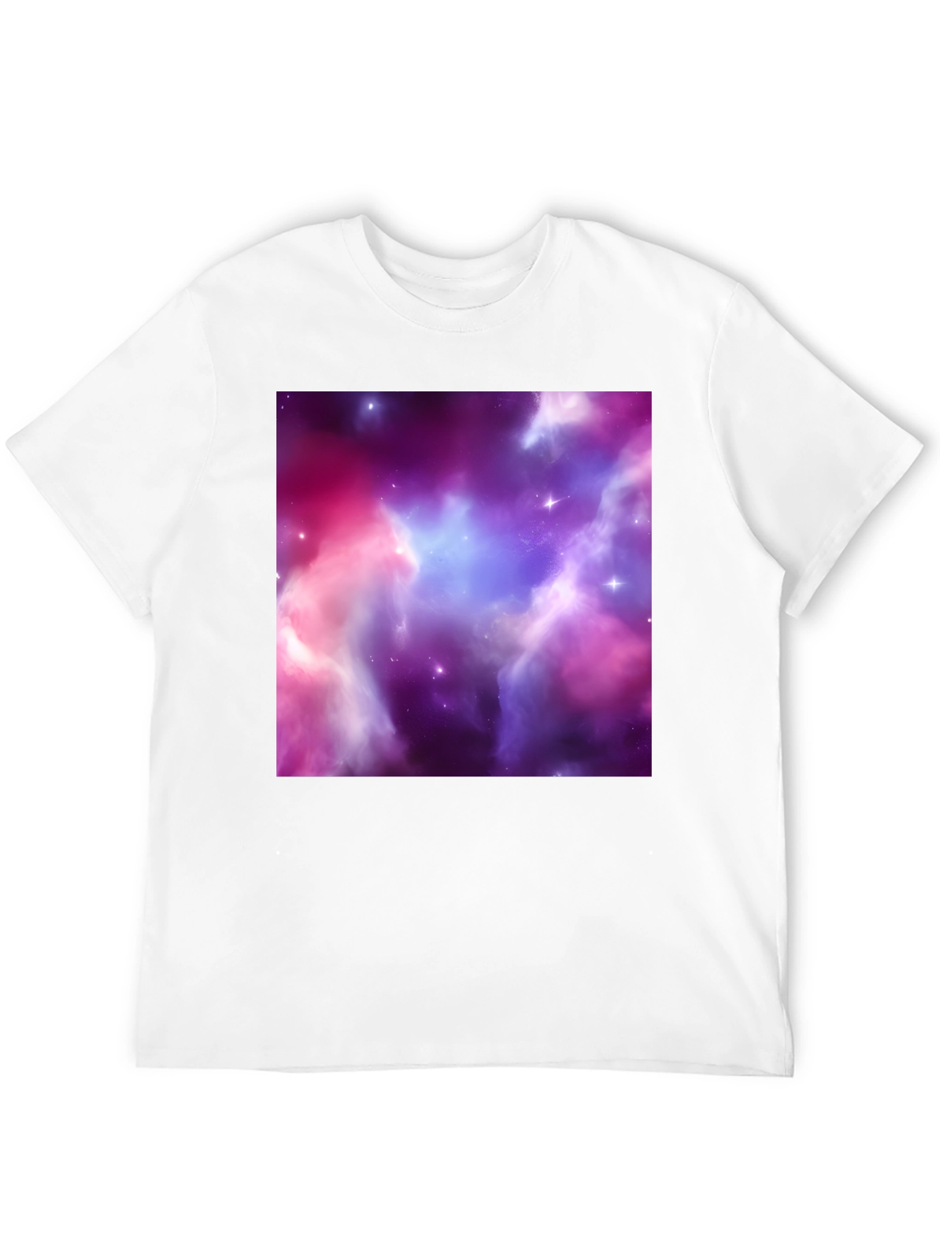 Black Nebula Print Tee - Black Short Sleeve Men's T-Shirt view 12