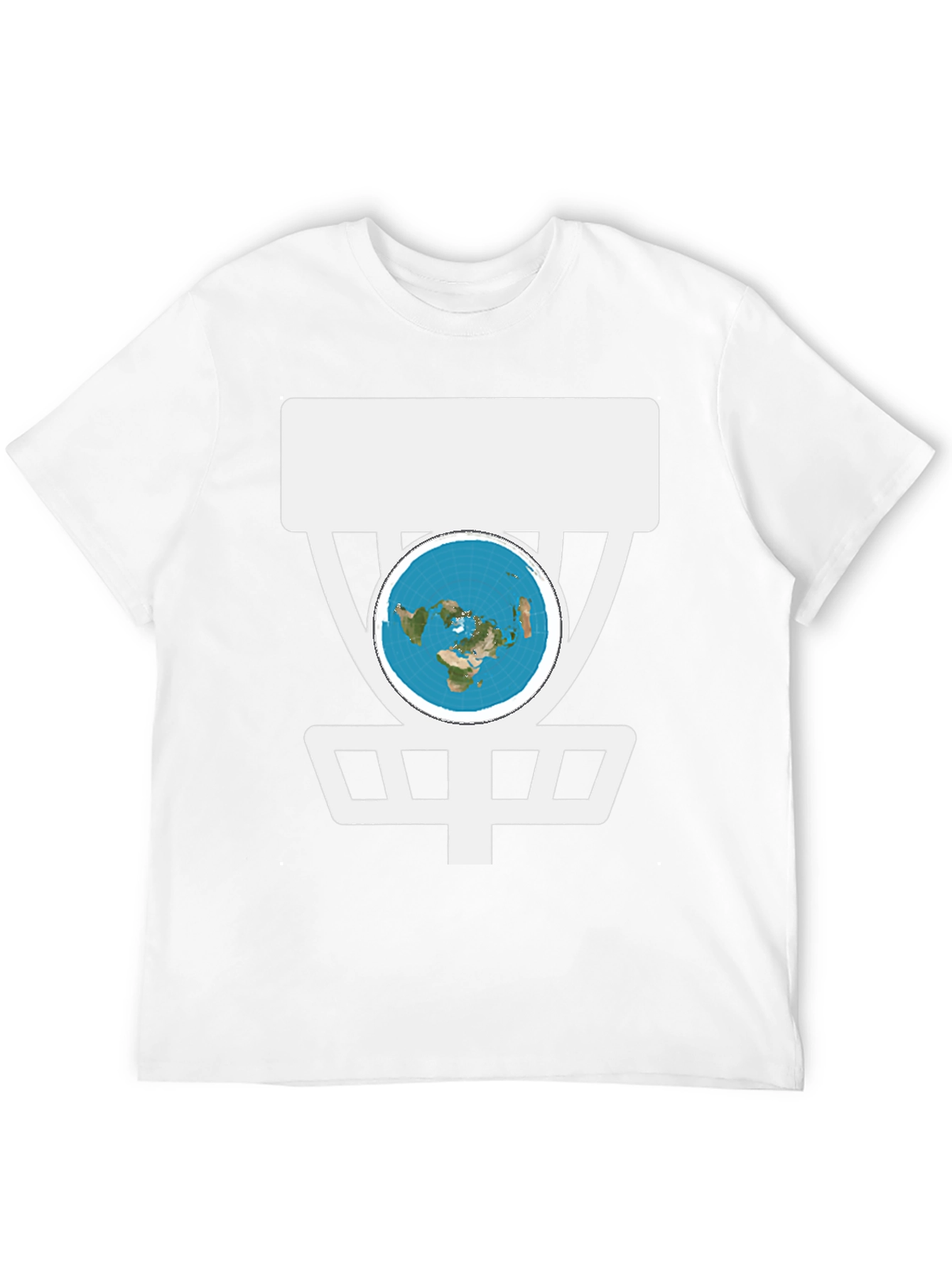 Black Flat Earth Disc Golf T-Shirt Funny Conspiracy Tee view 12