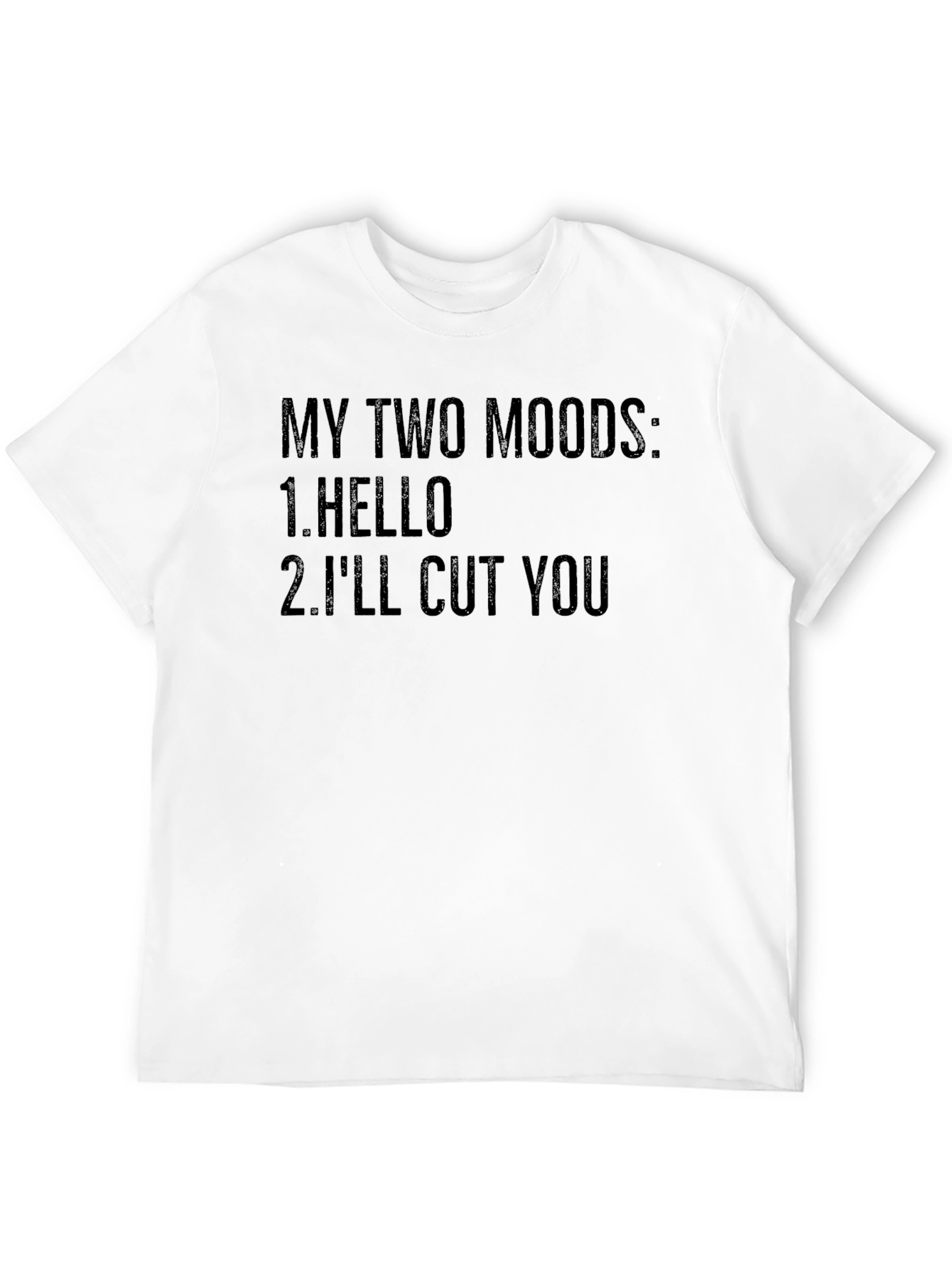 Black My Two Moods Graphic Tee - Funny Slogan T-Shirt view 12
