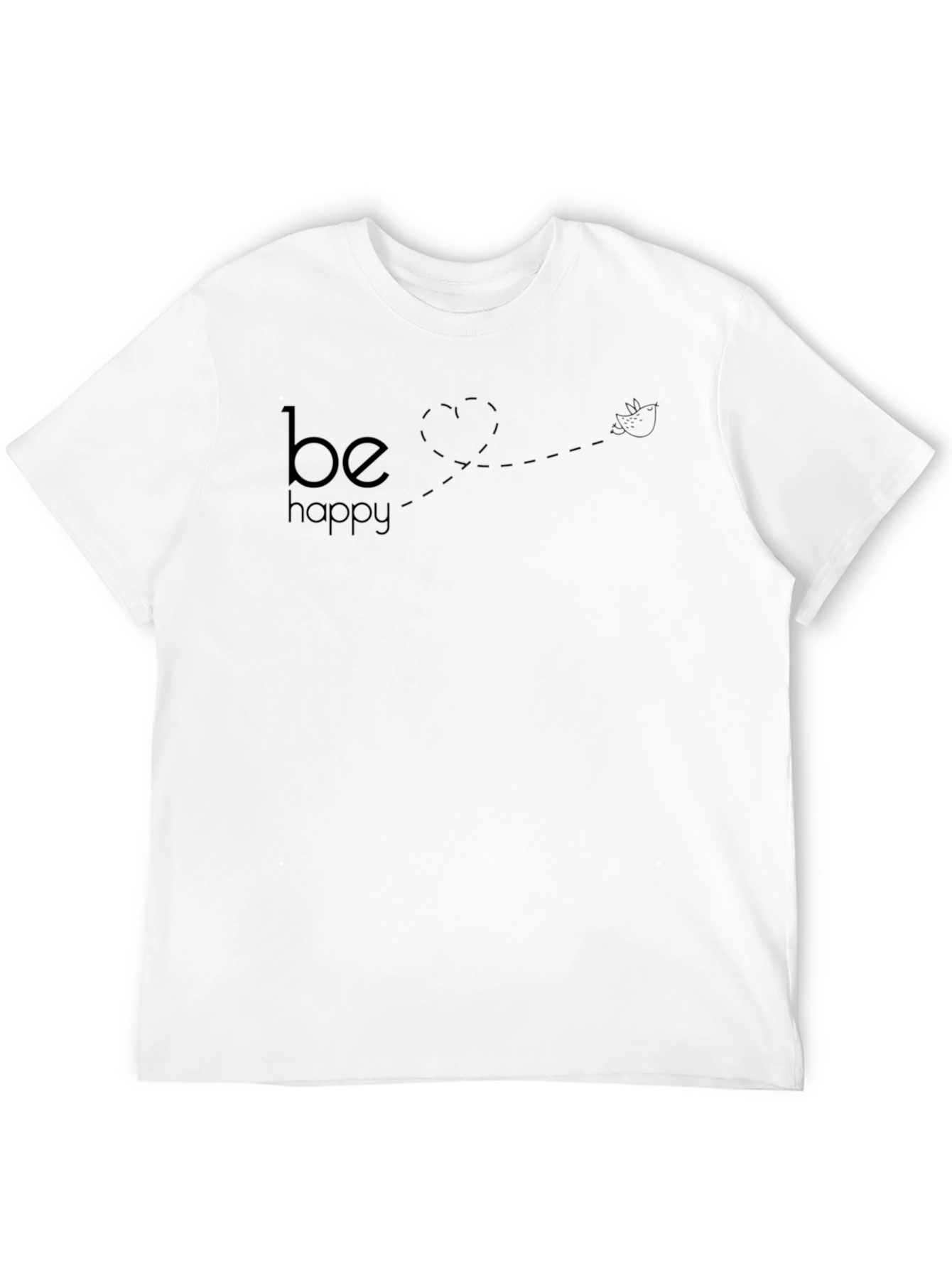 Black Be Happy Graphic Tee - Minimalist Design, Soft Comfort view 12