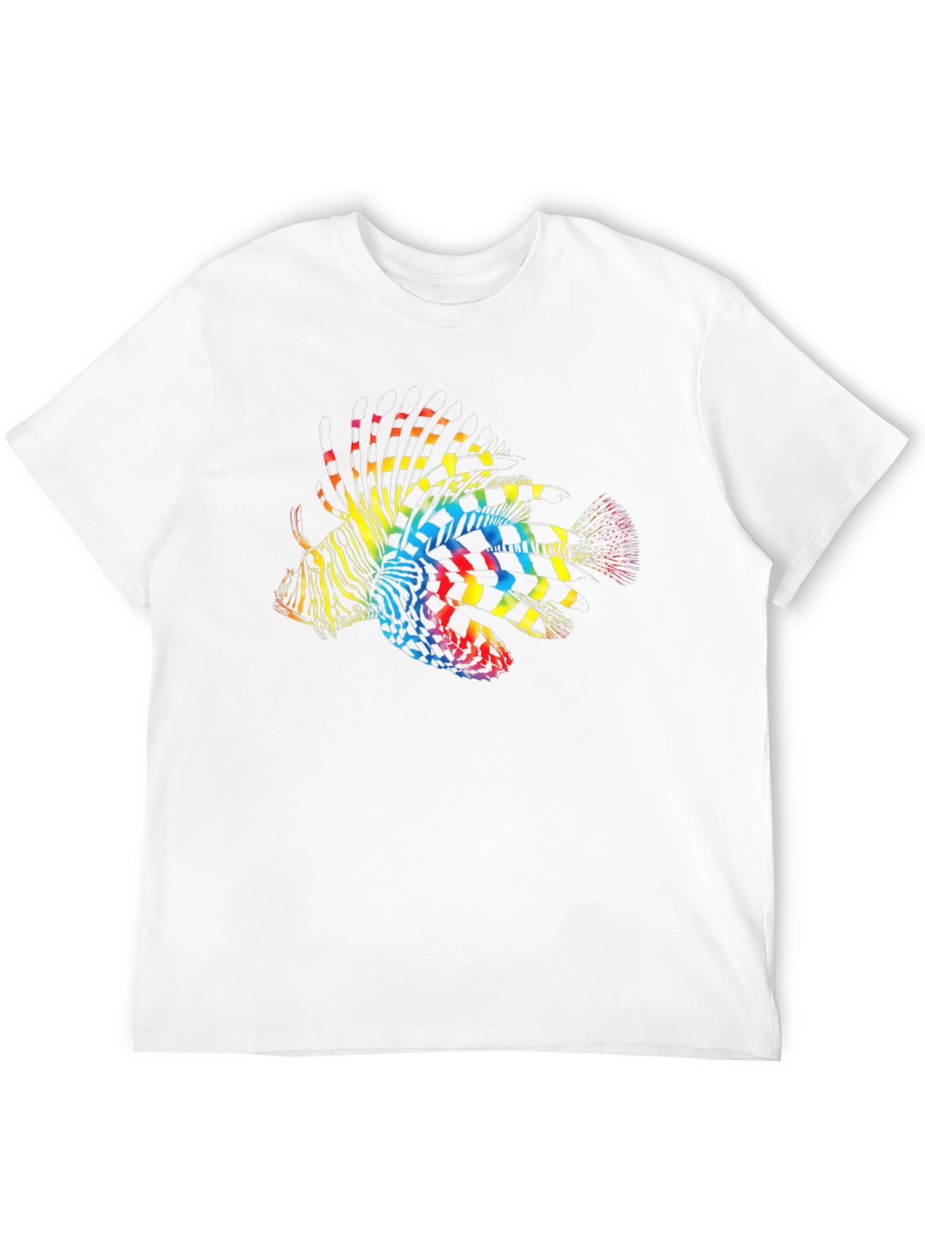 Black Rainbow Lionfish Graphic Tee - Men's Black T-Shirt view 12