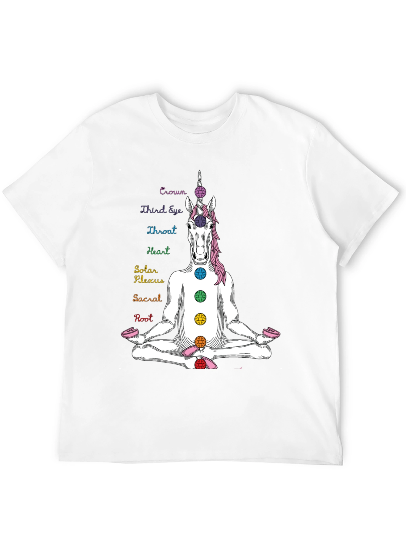 Black Unicorn Chakra T-Shirt - Meditating Yoga Design view 12