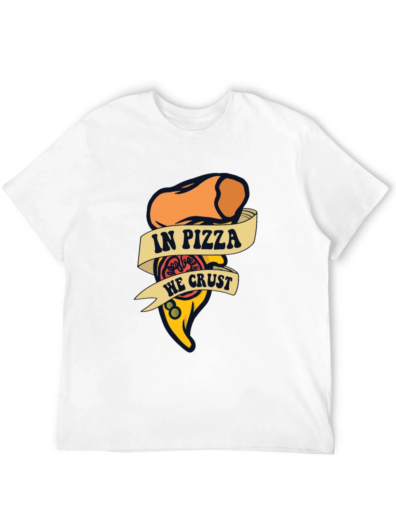 Black In Pizza We Crust Funny Graphic T-Shirt view 12