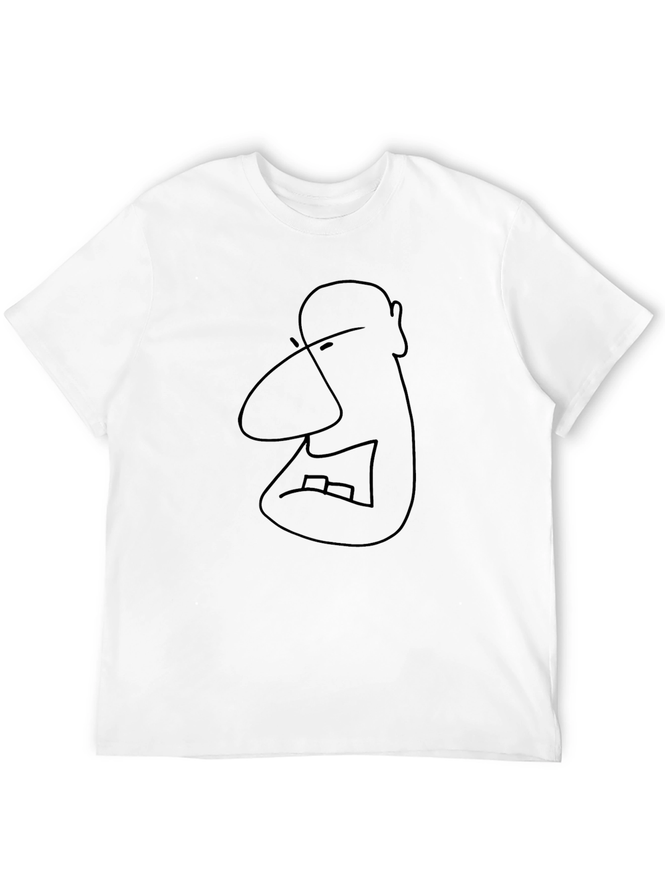 Black Abstract Face Black T-Shirt - Quirky Graphic Tee view 12