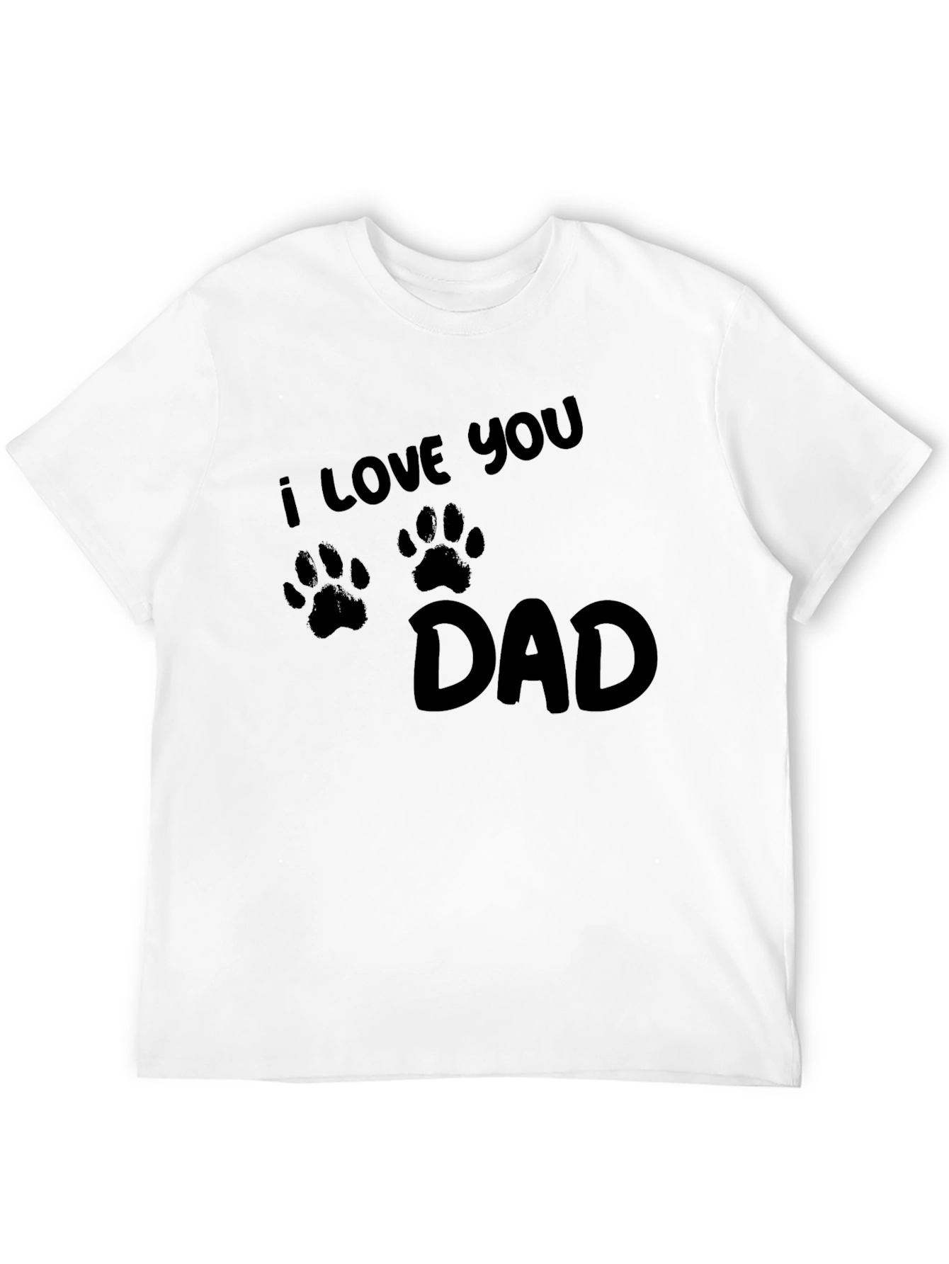 Black I Love You Dad Paw Print T-Shirt view 12