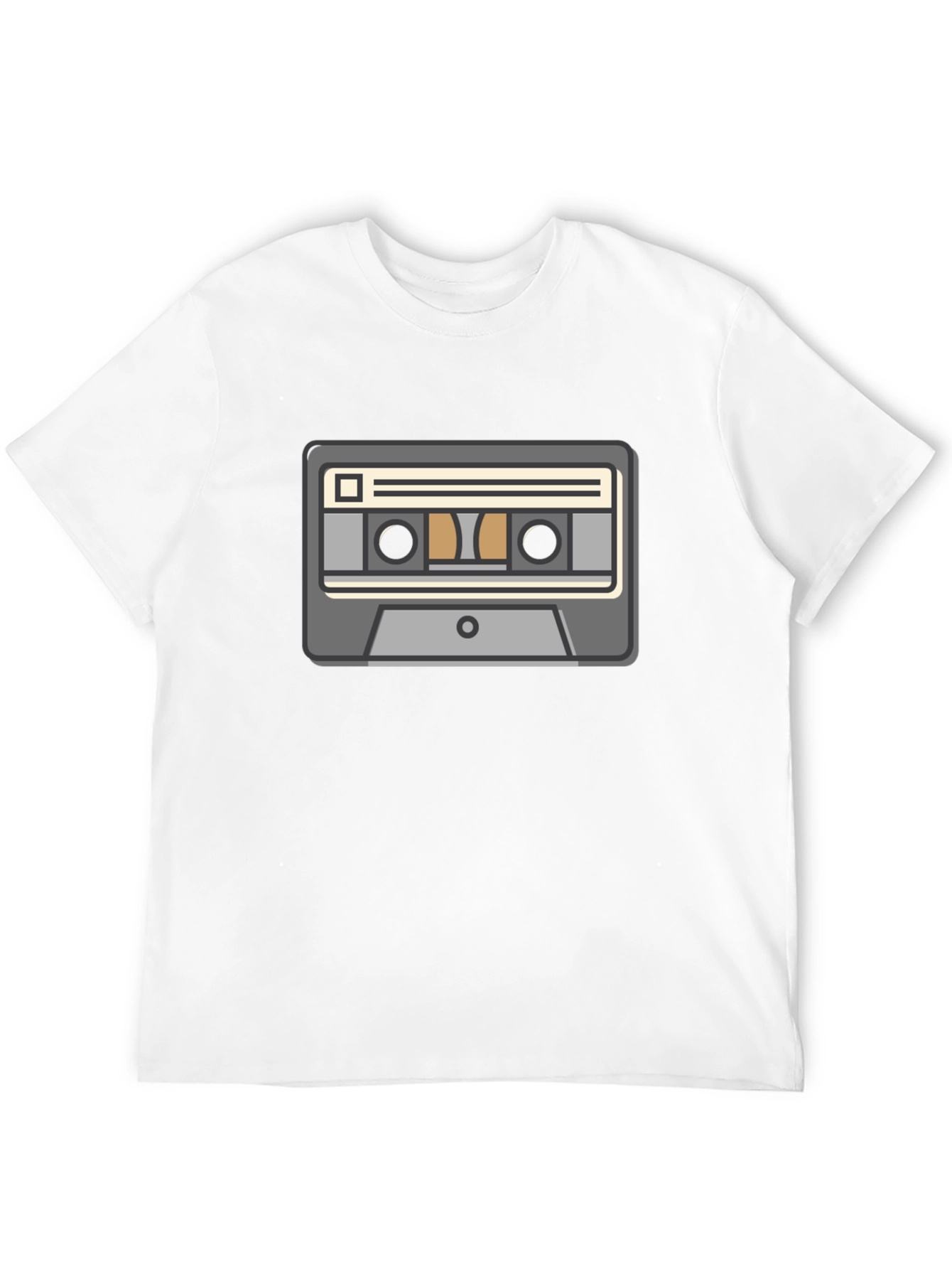Black Retro Cassette Tape Graphic Tee - Classic Music Lover Shirt view 12