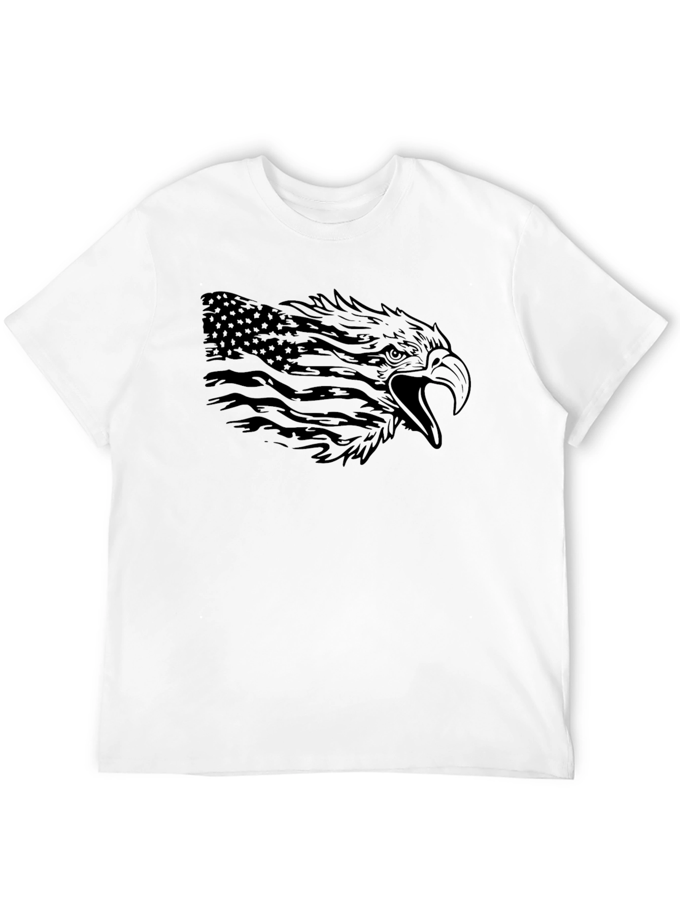Black American Eagle Flag Graphic Black T-Shirt view 12
