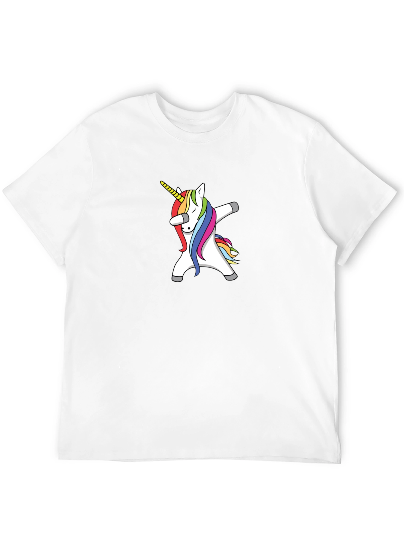 Black Dabbing Unicorn Graphic Tee - Black Cotton Blend Shirt view 12