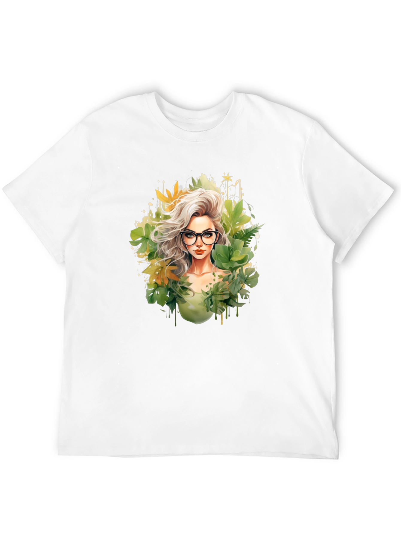 Black Stylish Nature Girl T-Shirt view 12