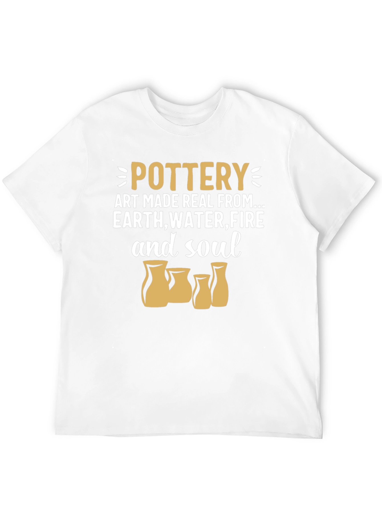 Black Pottery Art T-Shirt: Earth, Water, Fire & Soul view 12