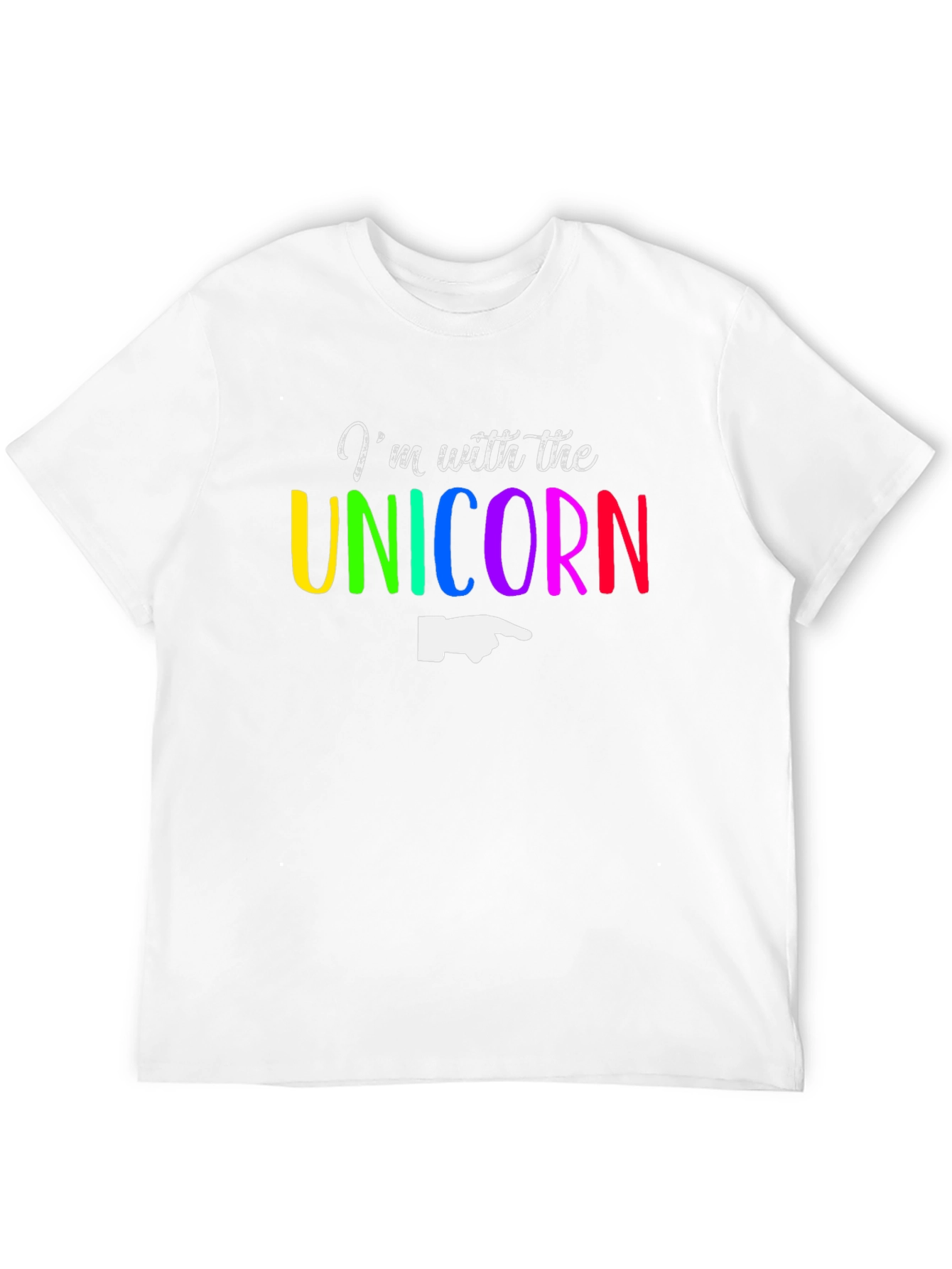 Black I'm with the Unicorn T-Shirt - Rainbow Novelty Tee view 12