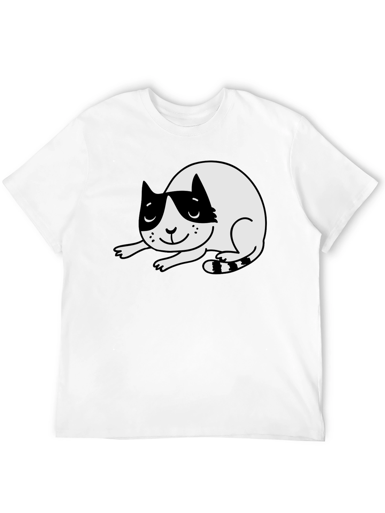 Black Cute Cat Graphic T-Shirt - Black view 12
