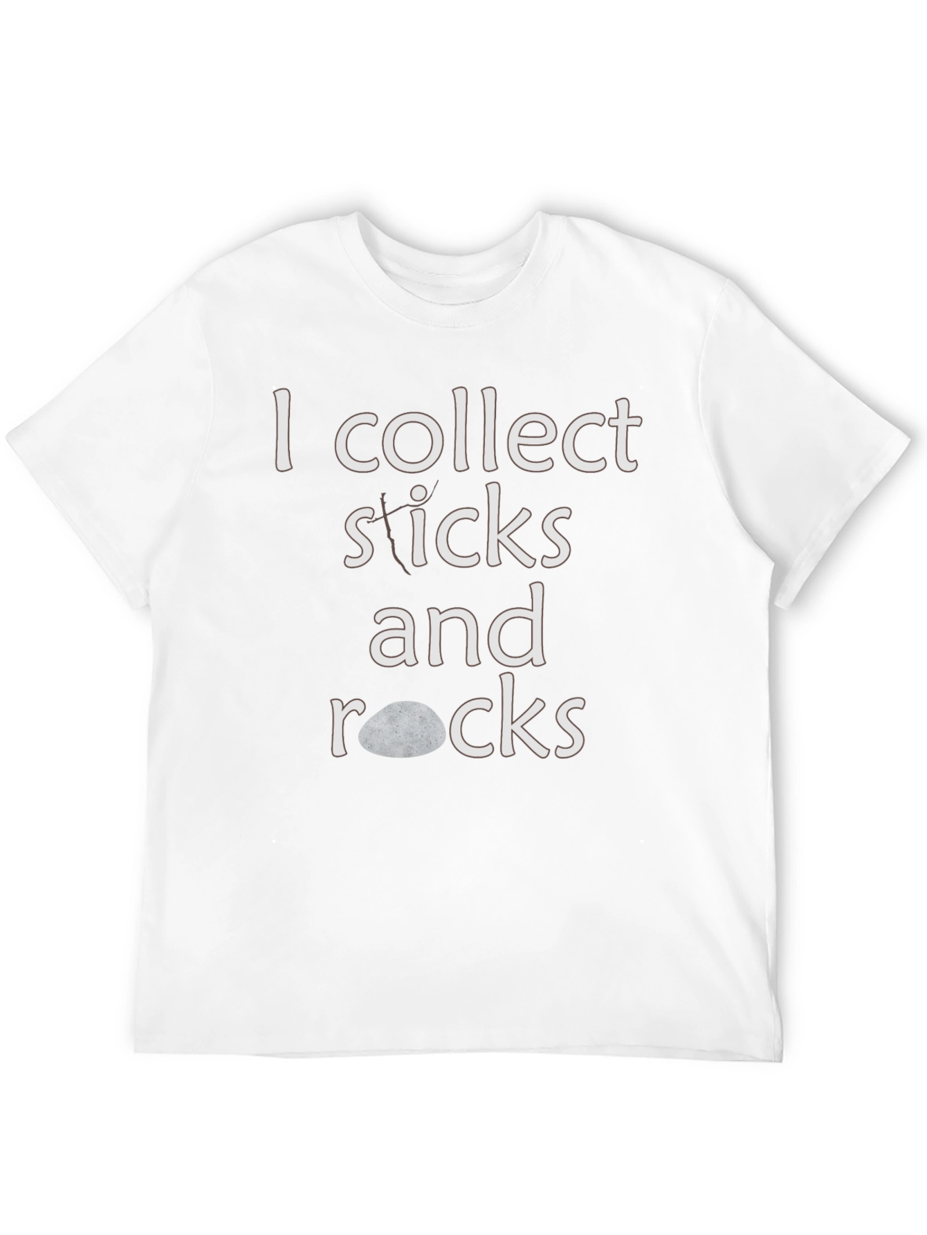 Black I Collect Sticks and Rocks T-Shirt view 12