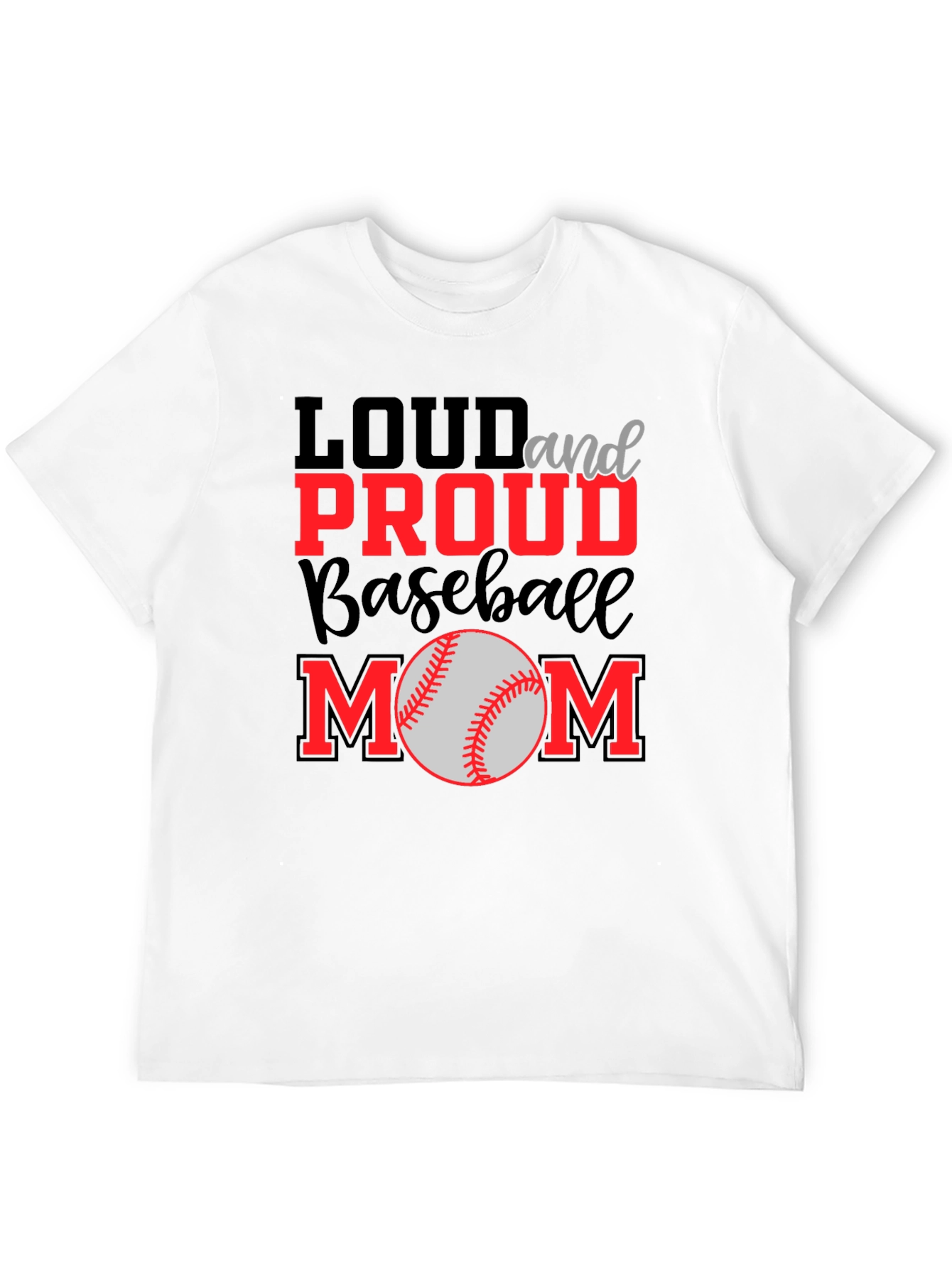 Black Loud and Proud Baseball Mom Graphic Tee view 12