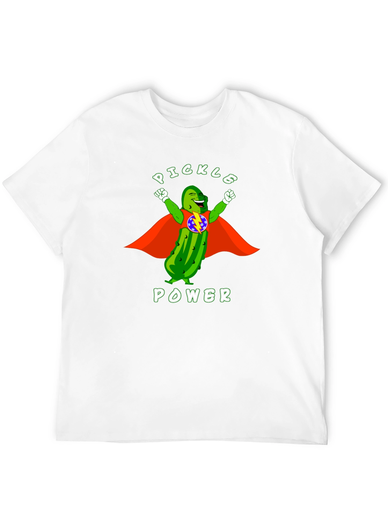 Black Pickle Power T-Shirt: Superhero Dill Graphic Tee view 12