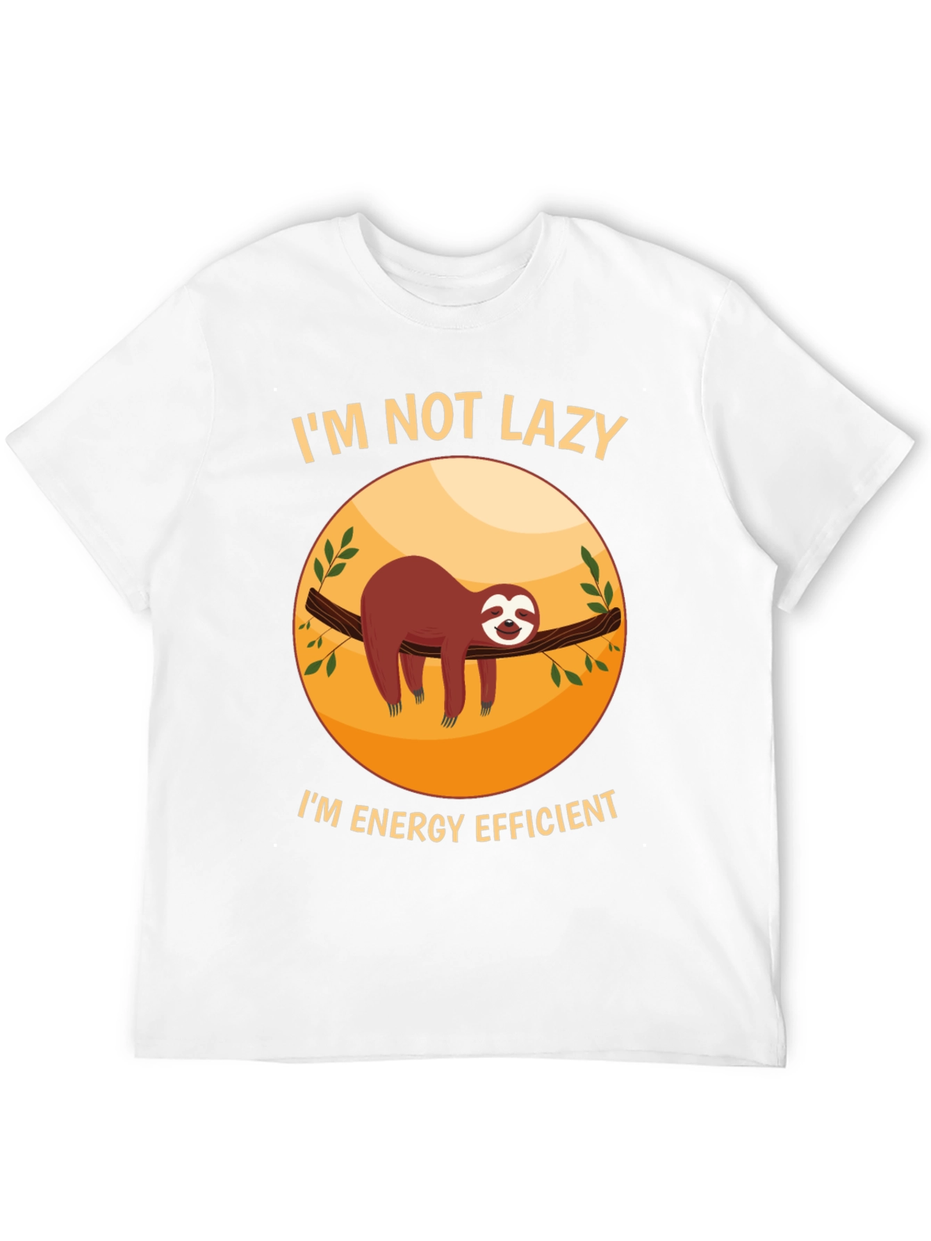Black Funny Sloth 'I'm Not Lazy' Graphic T-Shirt view 12