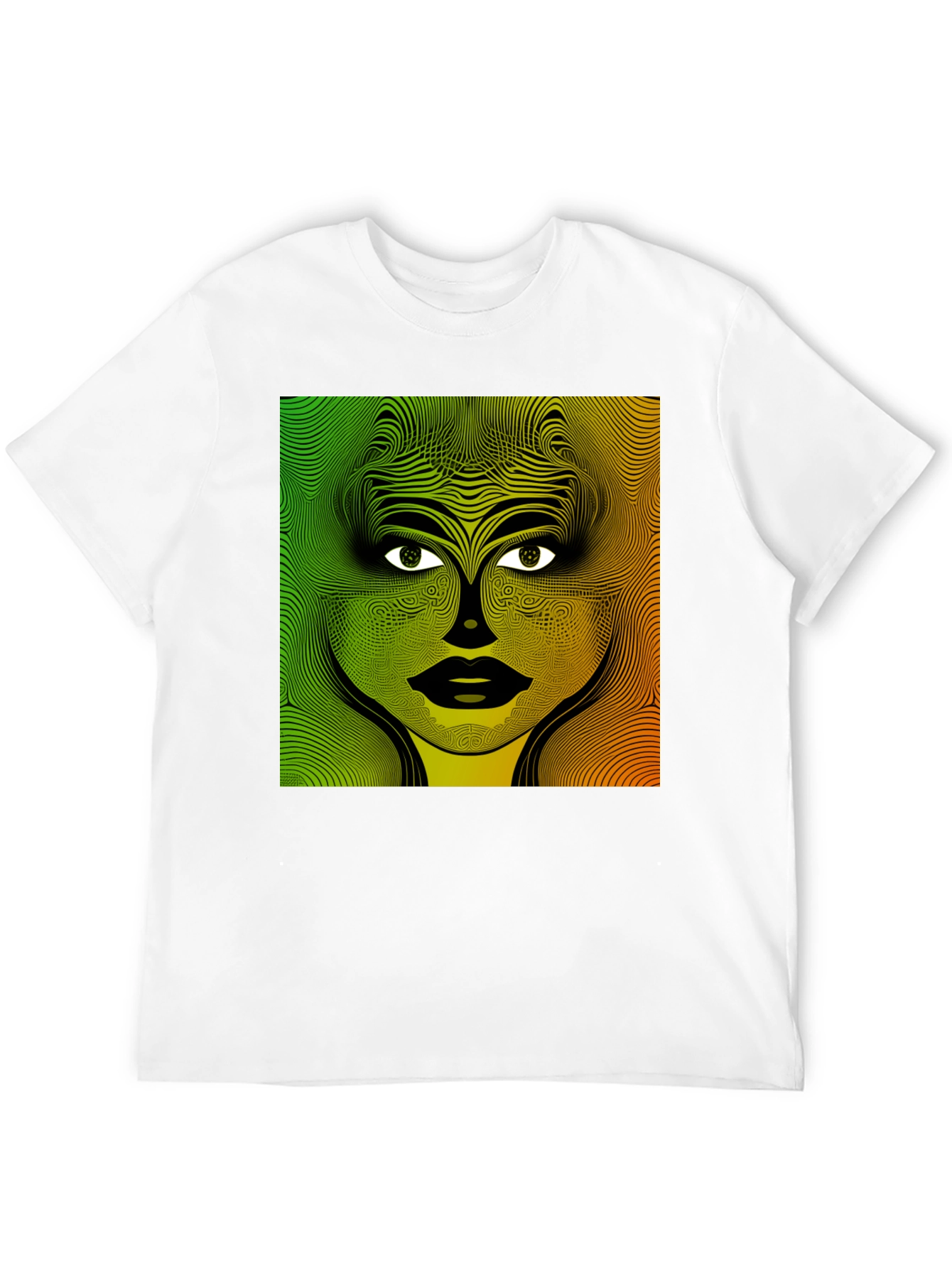 Black Abstract Woman Graphic Black T-Shirt view 12