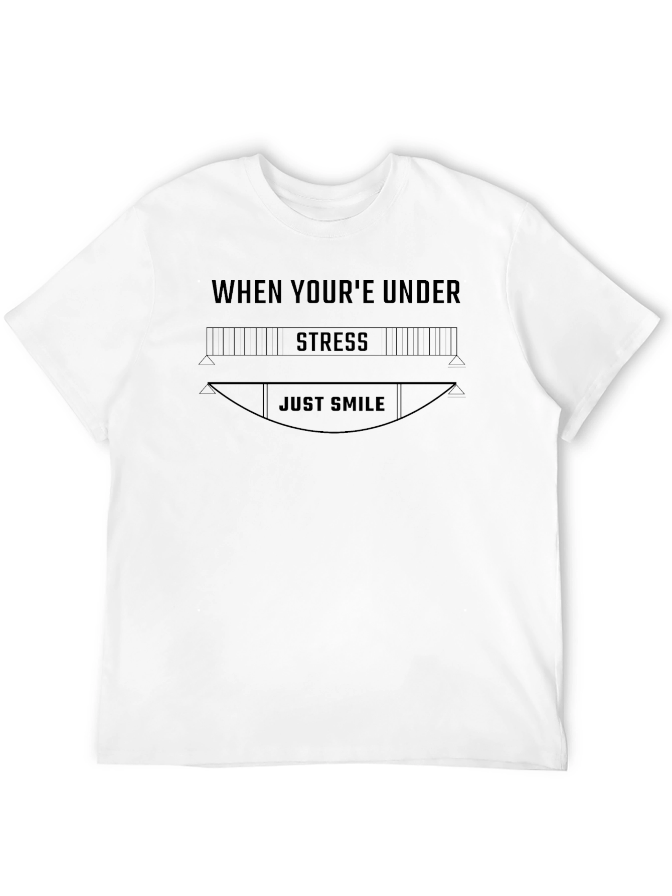 Black Under Stress Just Smile Graphic Tee - Black view 12