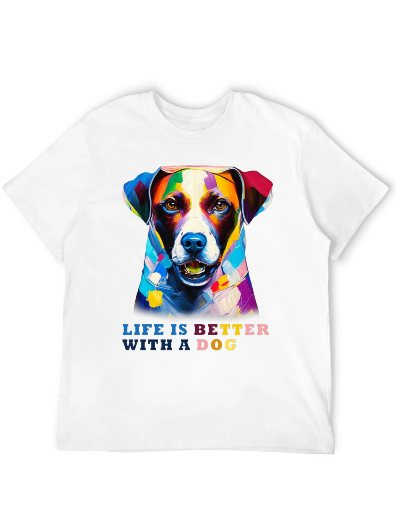 Black Life is Better with a Dog T-Shirt - Artistic Dog Portrait view 12