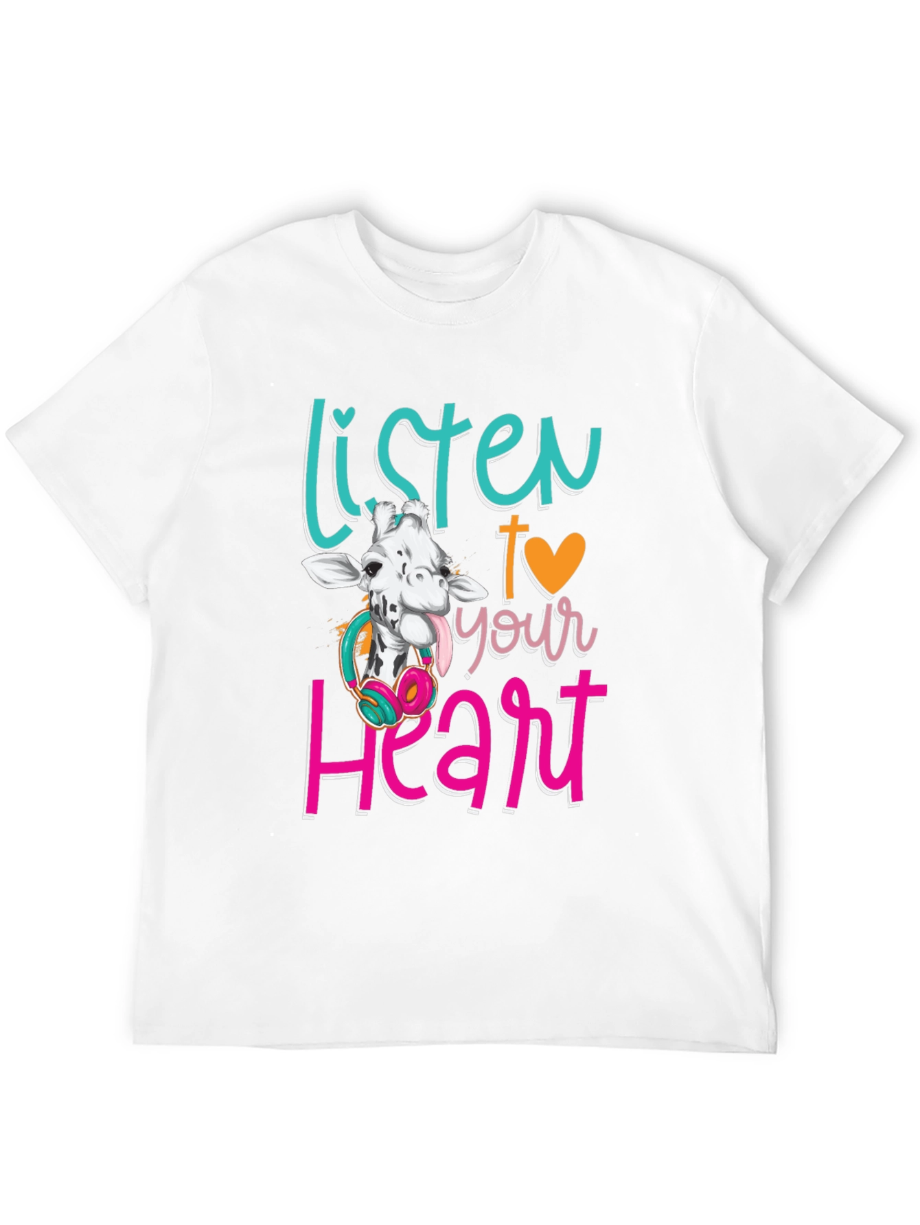 Black Listen to Your Heart Giraffe T-Shirt view 12