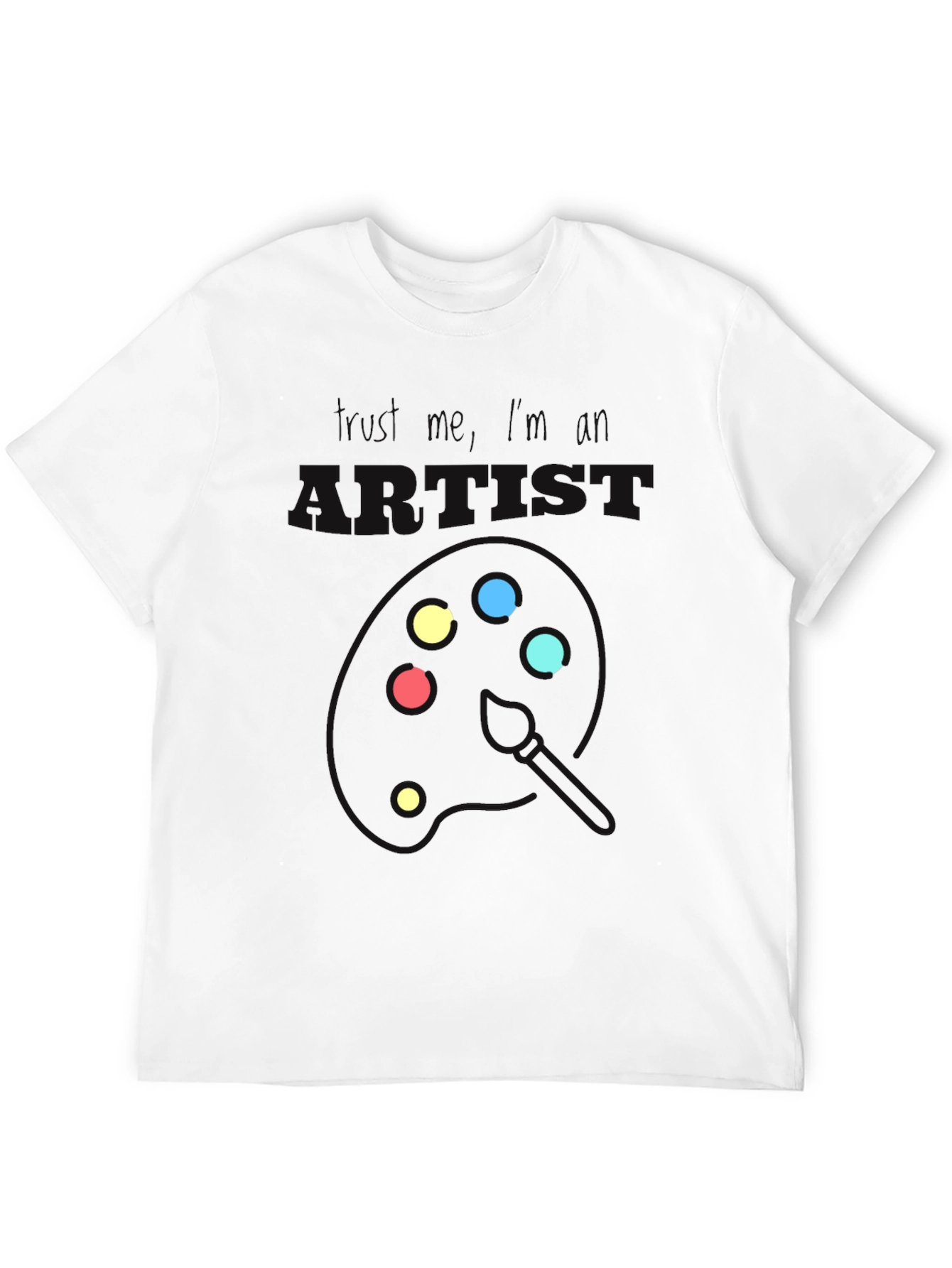 Black Artist Palette Graphic Print Black T-Shirt view 12