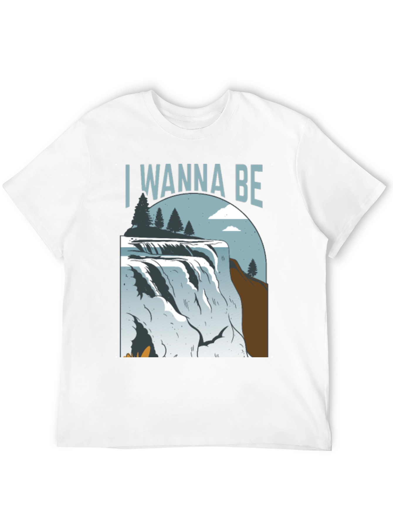 Black Wanna Be Waterfall Graphic Tee - Nature Lover's Shirt view 12