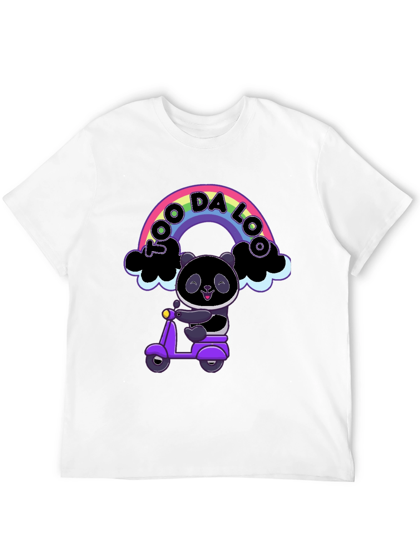 Black Cool Panda on Scooter Graphic T-Shirt view 12
