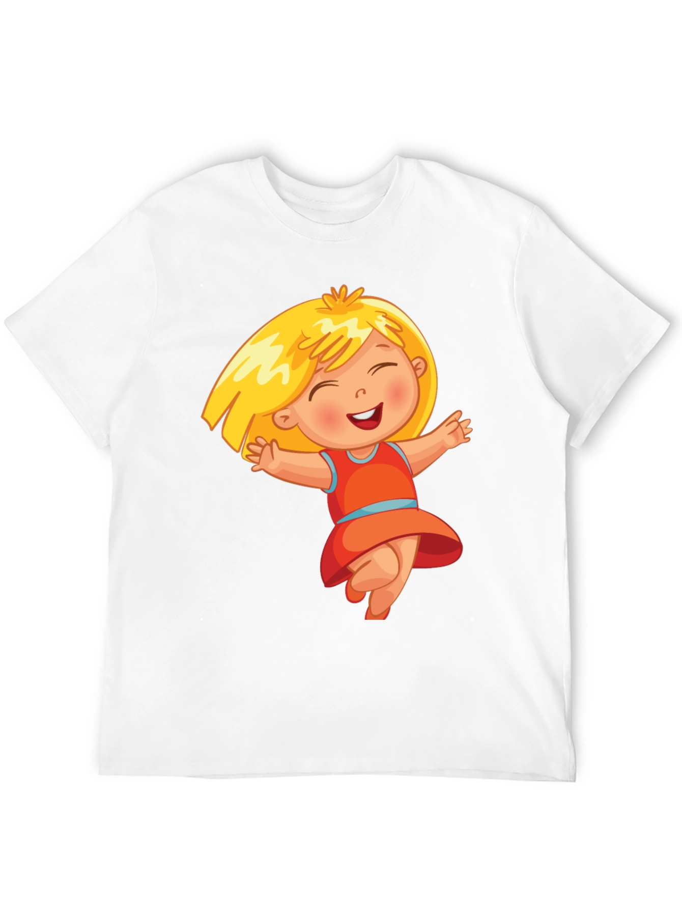 Black Cute Cartoon Girl Black T-Shirt view 12